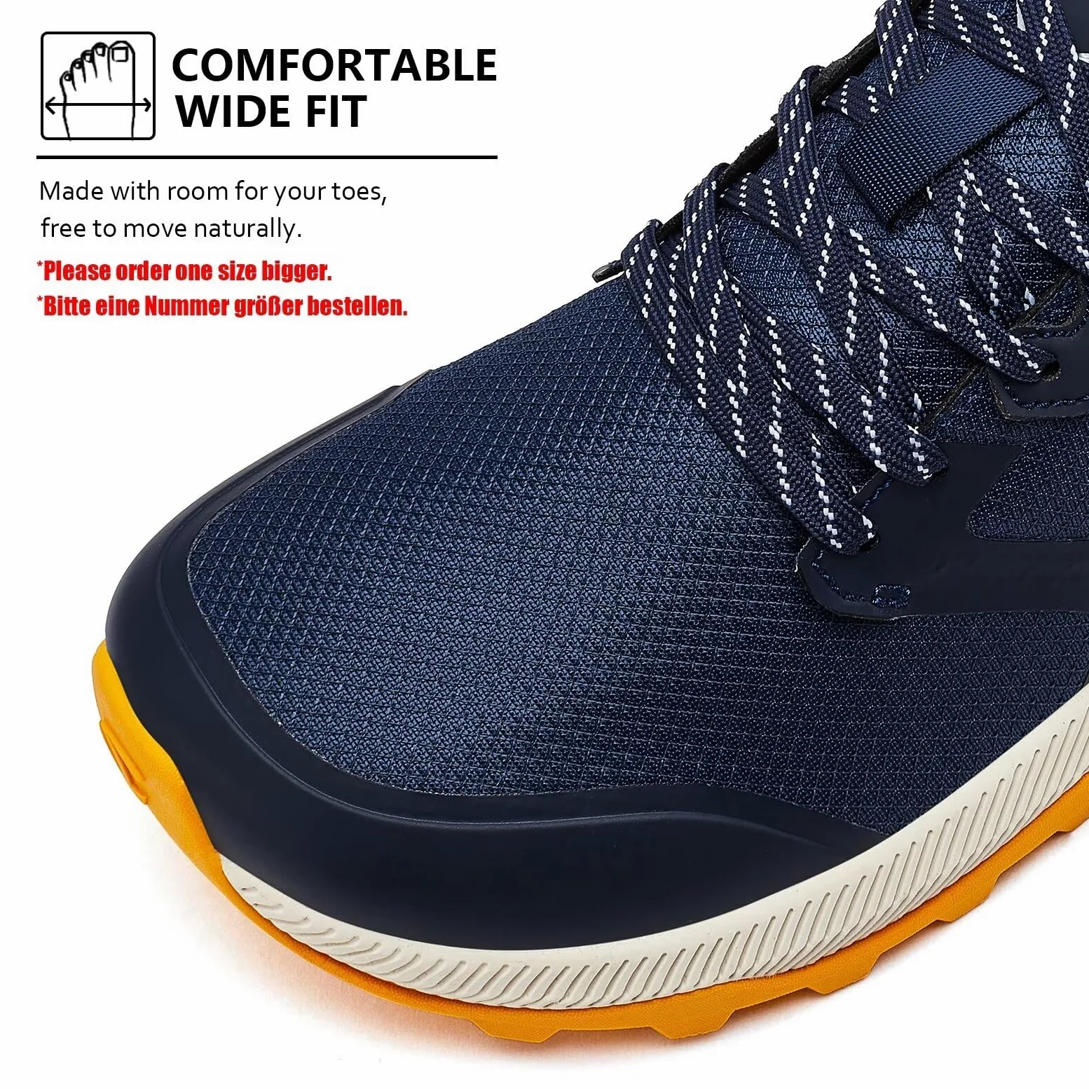 HOBIBEAR Zapatillas de Trail Running para Hombre | Trekking | Hiking | Zapatillas de Punta Ancha no deslizantes