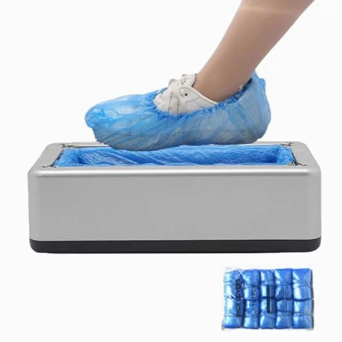 Dispensador automático portátil de fundas para zapatos, reutilizable, para protección del hogar contra la suciedad y los gérmenes, ideal para reuniones y celebraciones