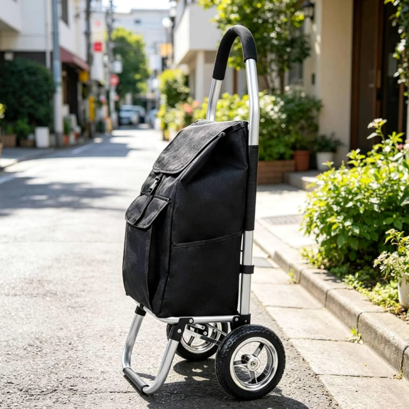 Gralara Carro Plegable Plegable de Aluminio Ligero Carro de la con Bolsa Gran Capacidad Transporte para Viaje