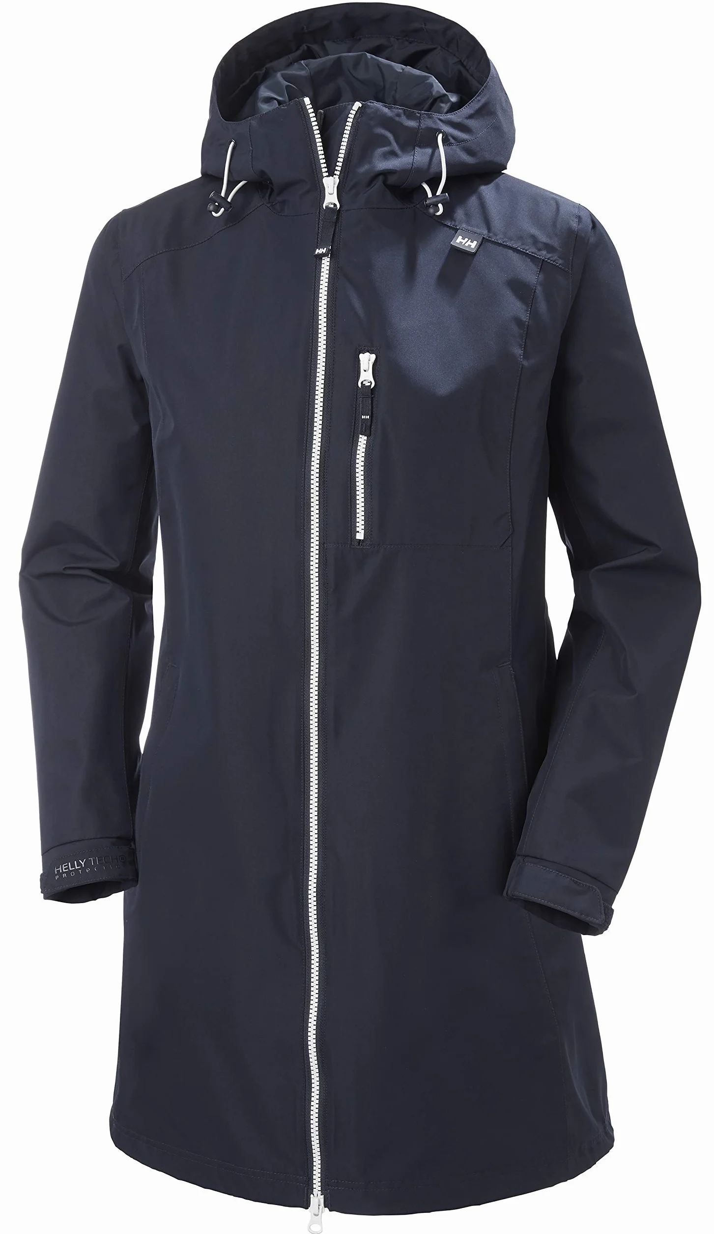 Helly Hansen Chaqueta Mujer Long Belfast – Abrigo Impermeable de Lluvia con Capucha Ajustable y Bolsillos de Cremallera