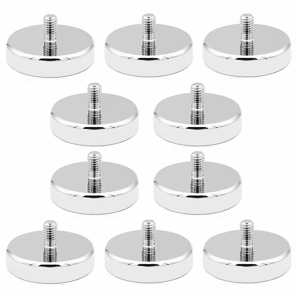 Imanes De Neodimio 25 mm Con Rosca M5 20kg Potentes Redondos para Iluminación, Cámara, Herramientas