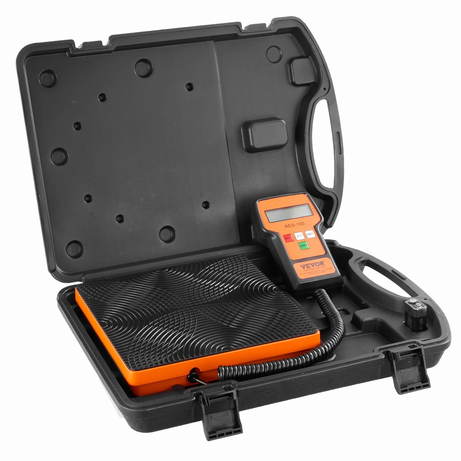VEVOR Báscula de Refrigerante HVAC 50 kg Carga Freón Control Remoto Alta Precisión 2 g Estuche