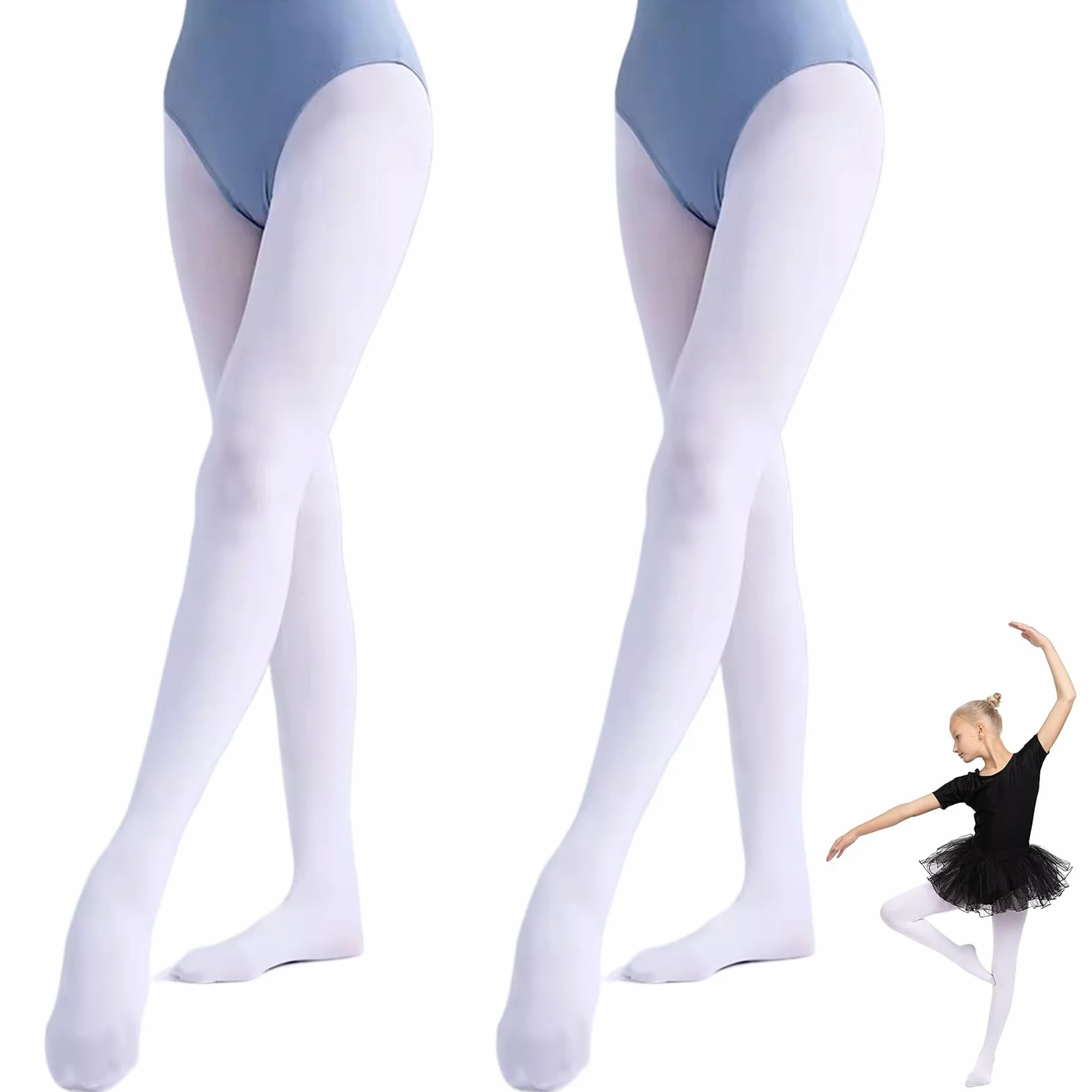 VINZOR Medias de ballet para niña 5-9 años 100-130 cm 2 piezas