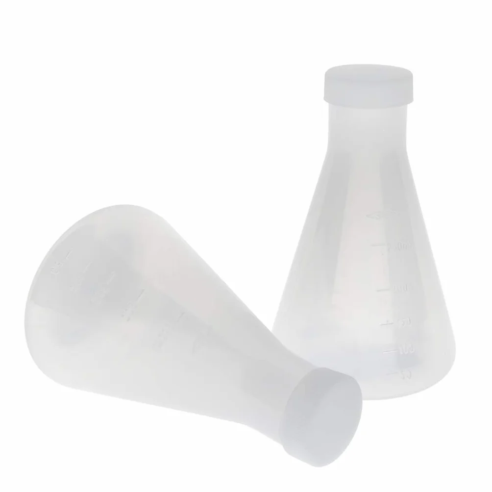 Matraz Cónico Graduado de Laboratorio 250 ml Plástico Pared Gruesa