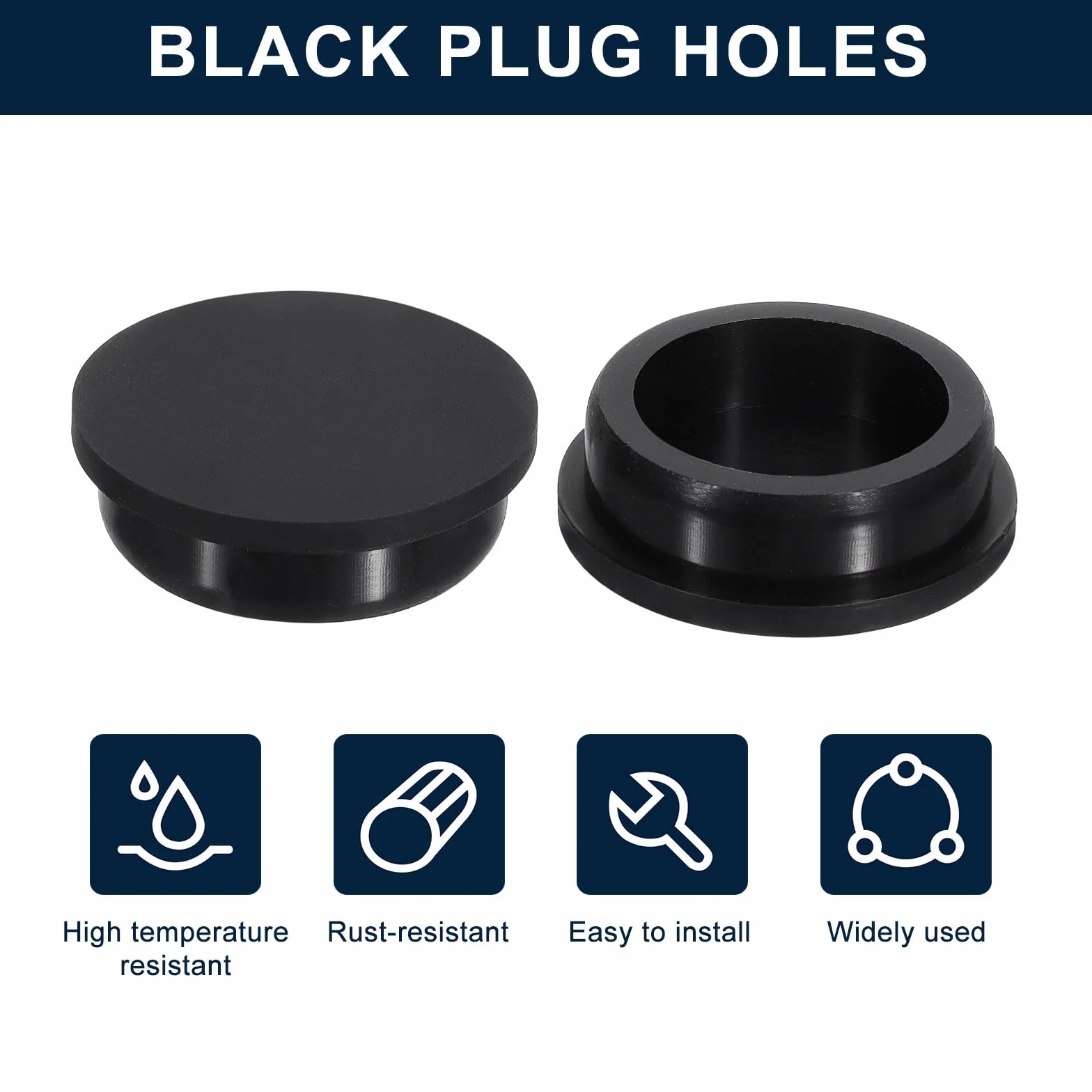 QUARKZMAN 2 Piezas Tapones Negros de Goma para Orificios 46-47mm