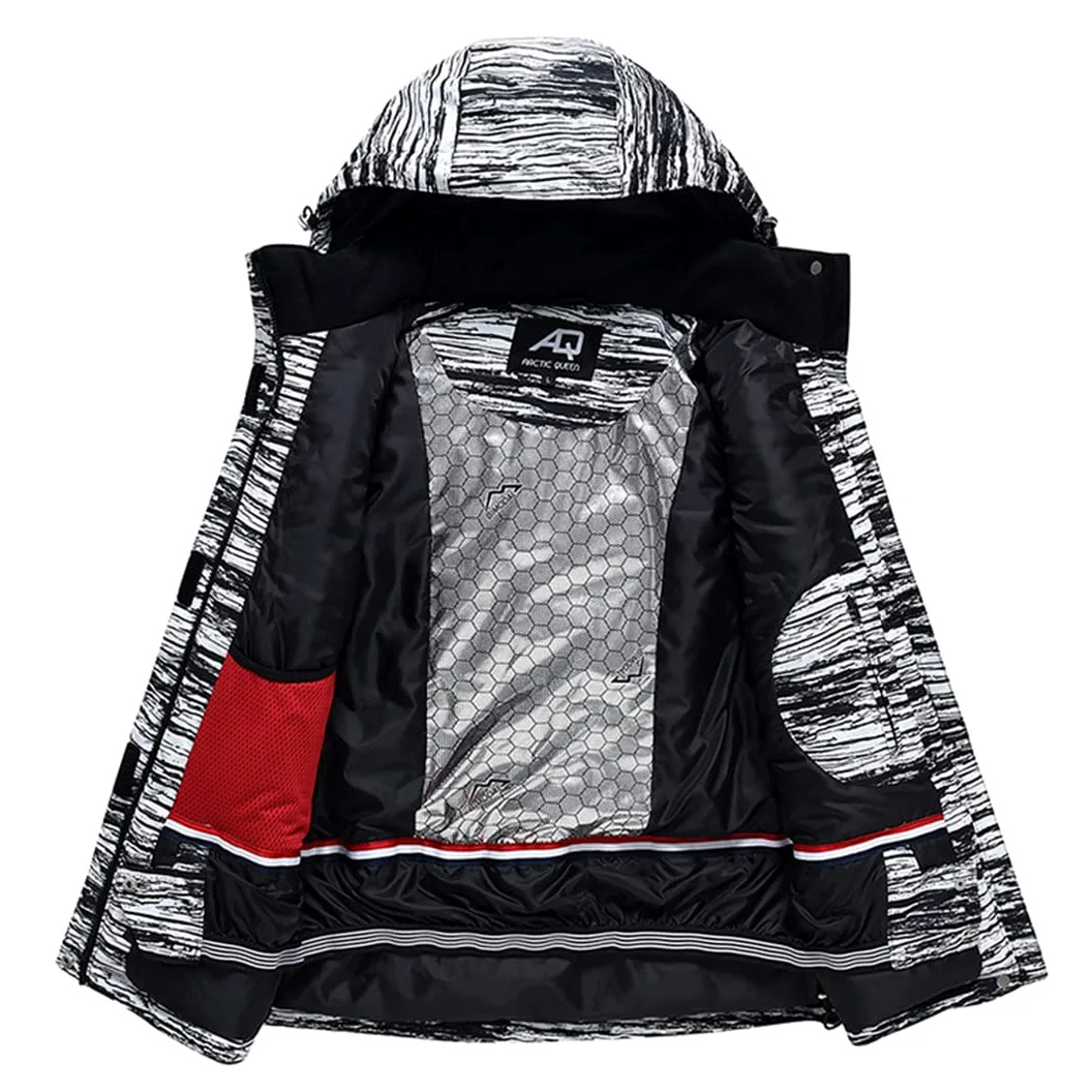 Chaqueta de esquí impermeable de montaña y pantalones a prueba de viento invierno cálido abrigo con capucha snowboard traje de nieve chaqueta de lluvia SYBK L