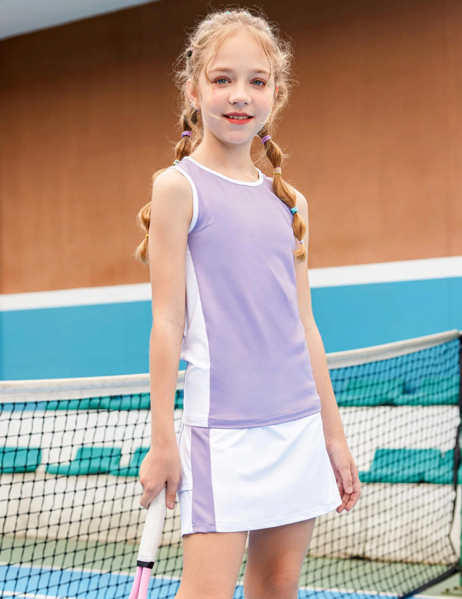 Zaclotre Conjunto de vestido de tenis y golf para niñas sin mangas falda deportiva con pantalones cortos