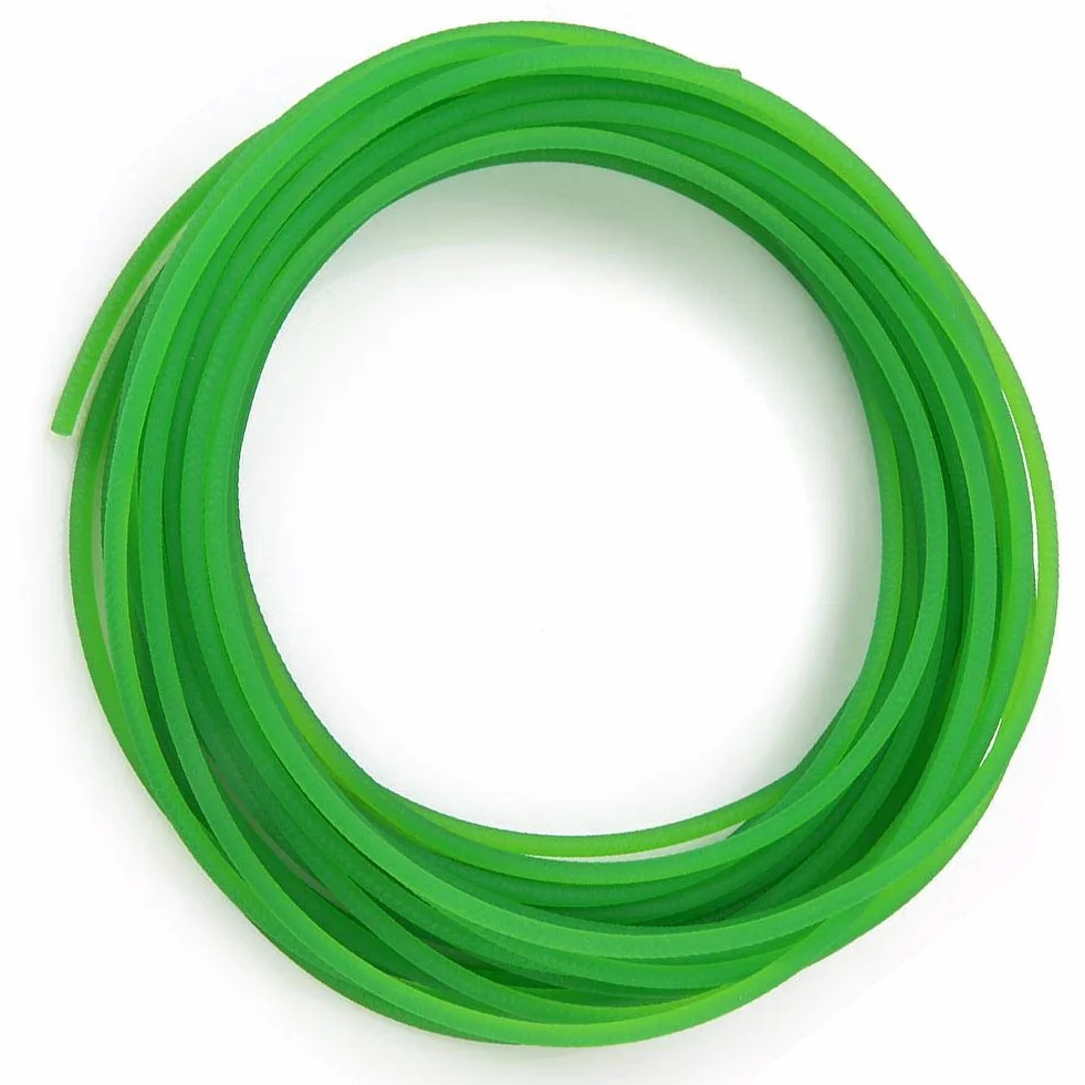 Correa redonda de poliuretano PU 3mm x 10m para transmisión, superficie rugosa, verde