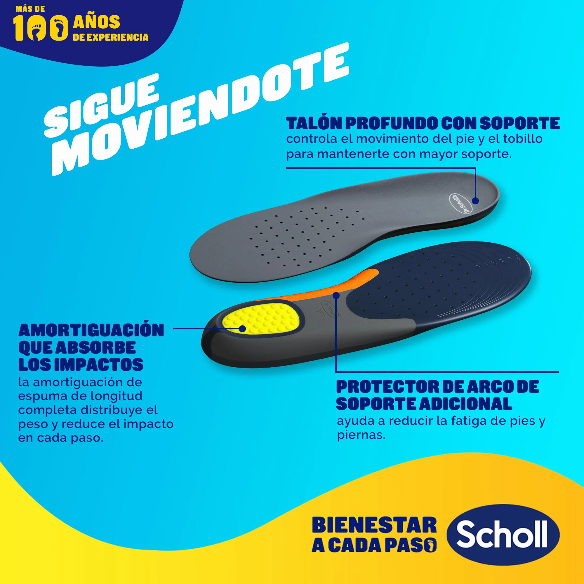 Dr. Scholl's Extra Reforzadas Plantillas para Hombre, Soporte del Arco, Absorción de Impactos, Pies Anchos, Corpulentos