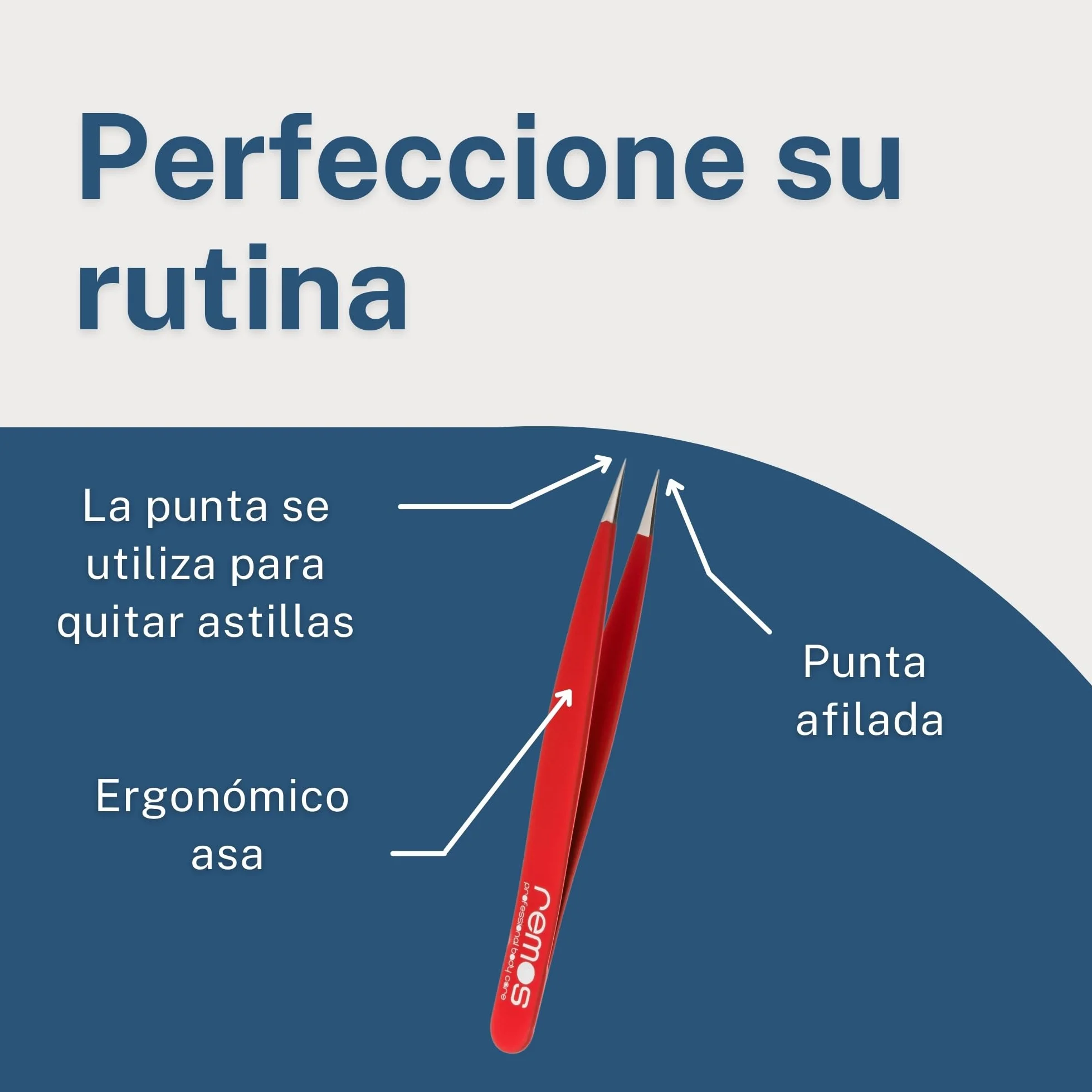 REMOS Pinzas para astillas acero inoxidable 9,5 cm punta fina rojo