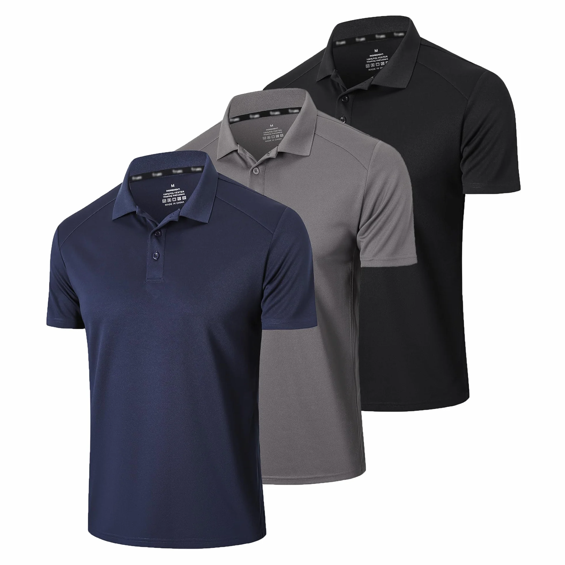 Gaiatiger Paquete de 3 Polos para Hombre, Absorbe la Humedad, Dry Fit, Manga Corta, Golf
