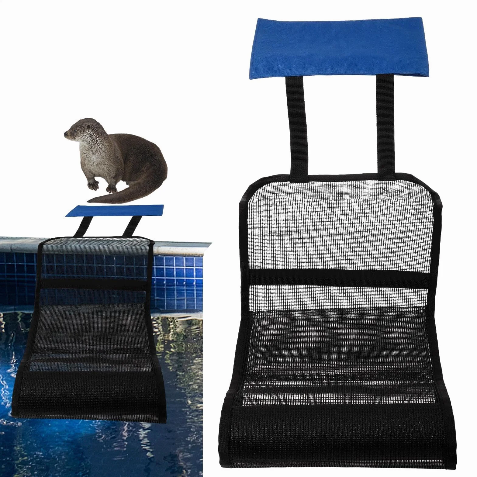Rampa de Escape para Animales de Piscina, Rampa Flotante Plegable de Tela Oxford