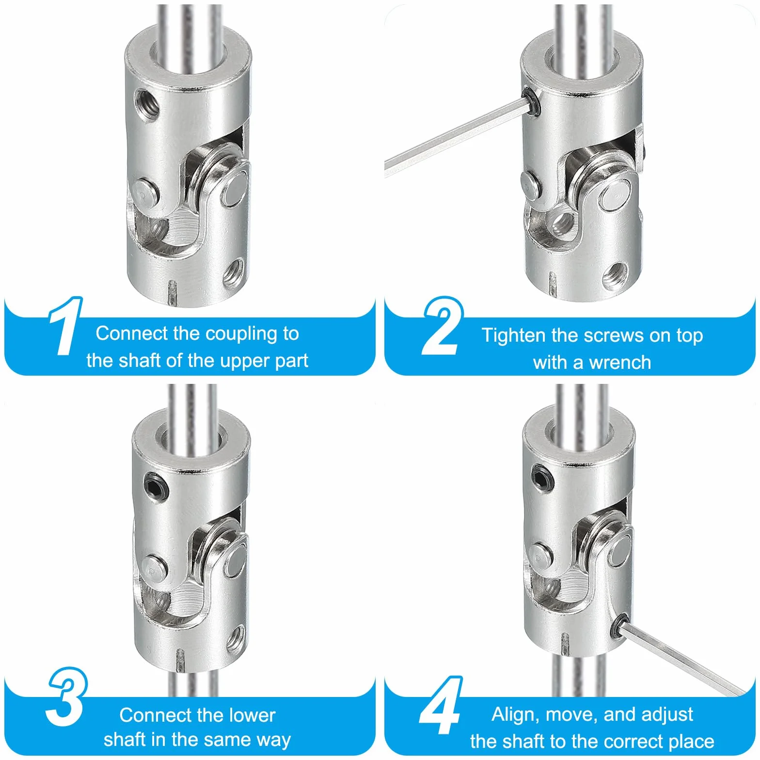 PATIKIL Acoplador de Junta Universal 5mm a 8mm Diámetro Interno, 2 Piezas para Motores y Robots
