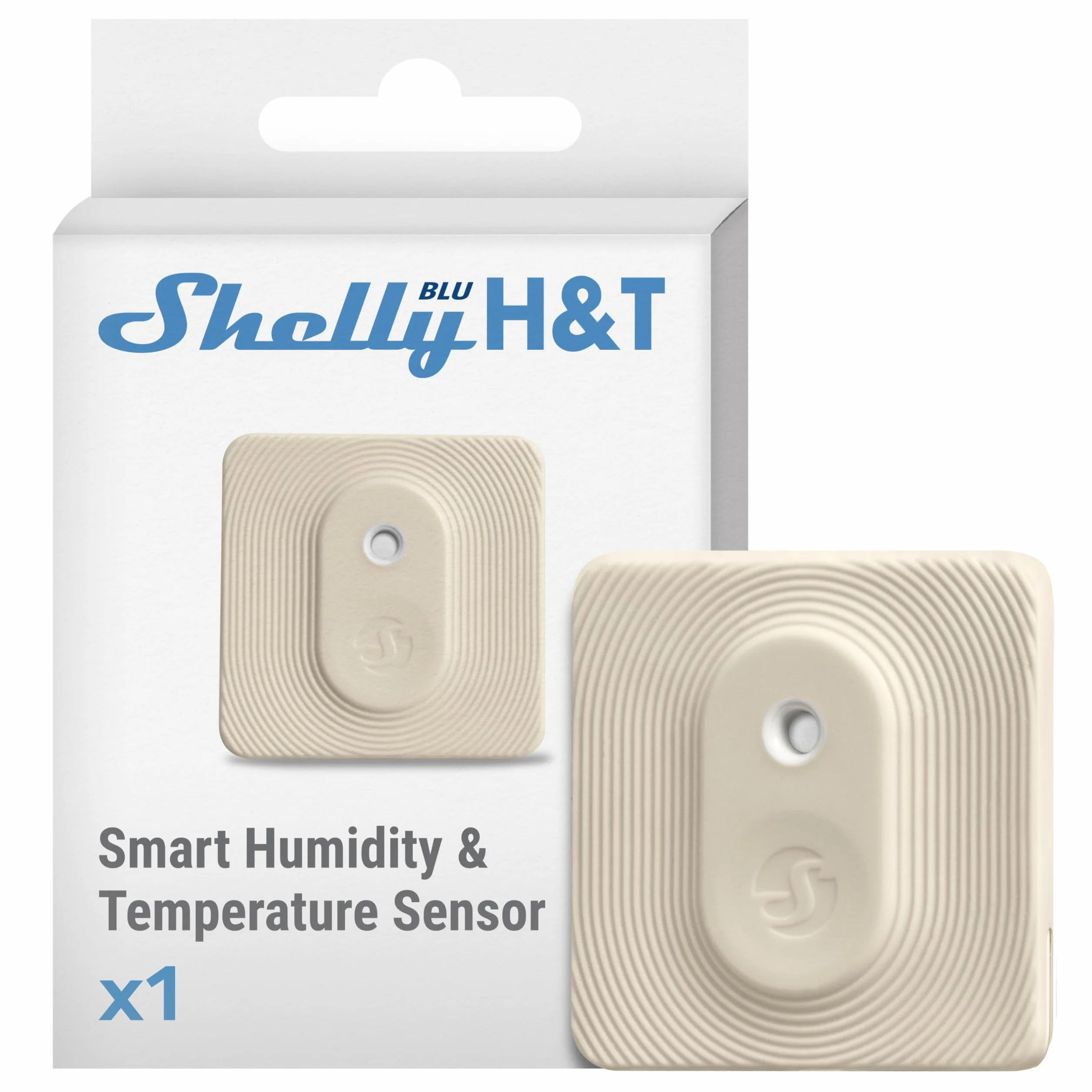 Shelly BLU H&T Marfil Sensor de Temperatura y Humedad Bluetooth IP54 Termómetro Higrómetro Inteligente