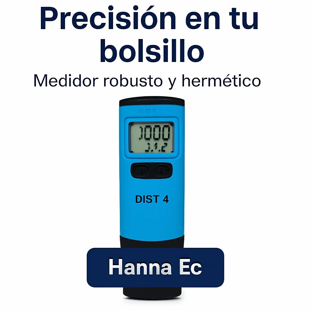 HANNA Instruments HI 98304 Medidor de Conductividad EC Tester Portátil Rango Alto 0 a 20.00 mS/cm Electrodo Reemplazable