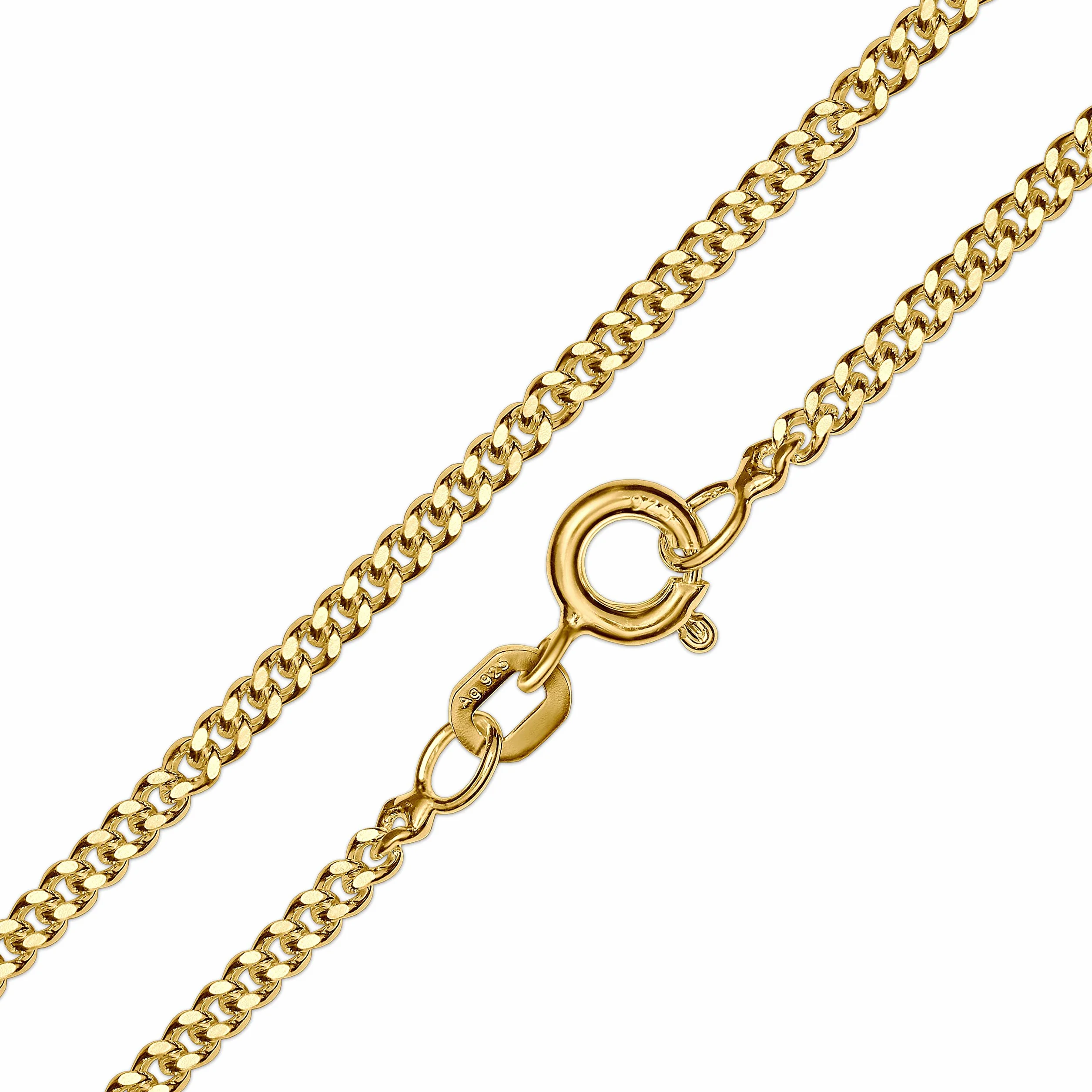 CLEVER SCHMUCK Cadena de bautizo de oro con ángel de la guarda, anillo de bautizo azul claro con cadena de eslabones de 36 cm, plata de ley 925 chapada en oro, en estuche