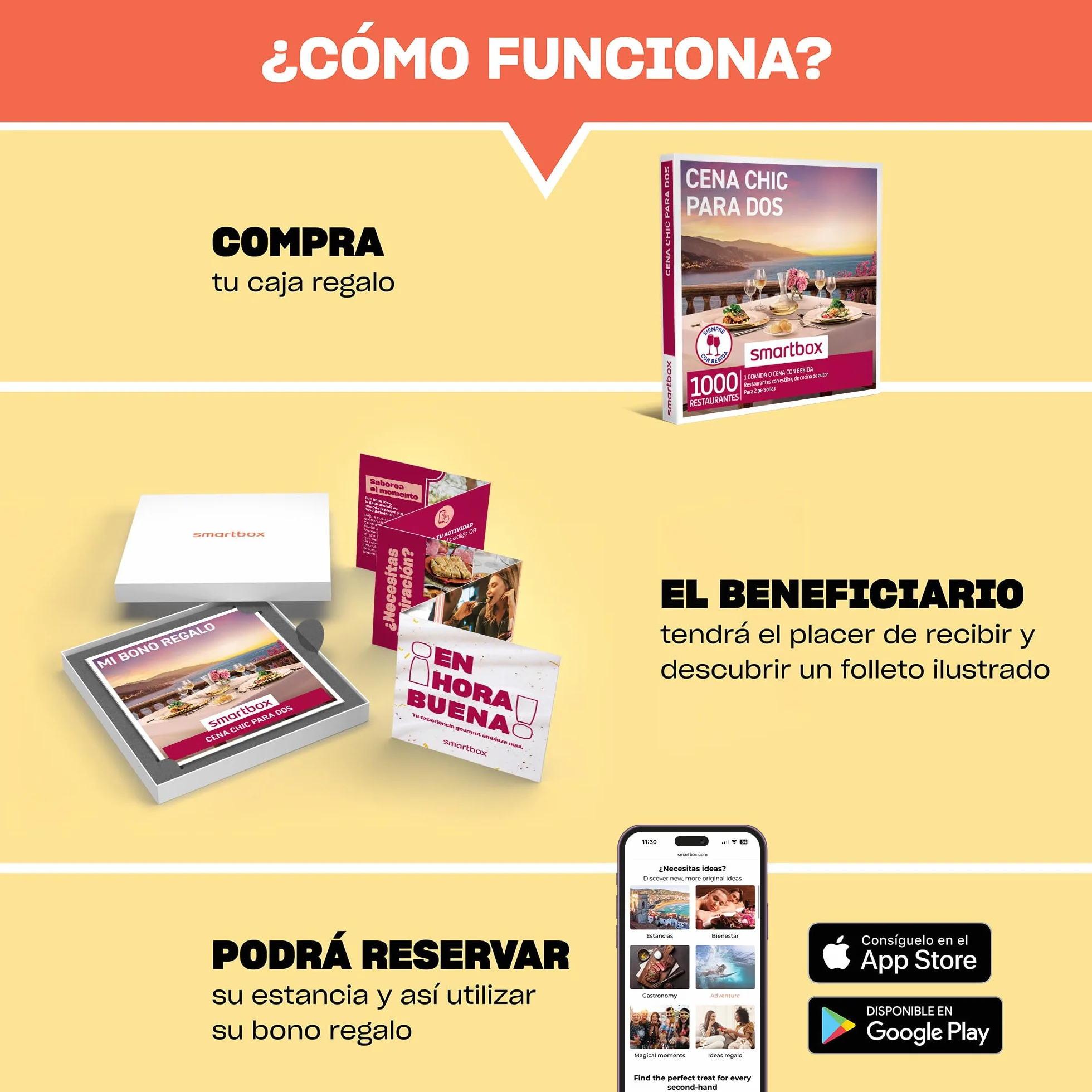 Smartbox Caja Regalo Cena Chic para Dos con Bebidas