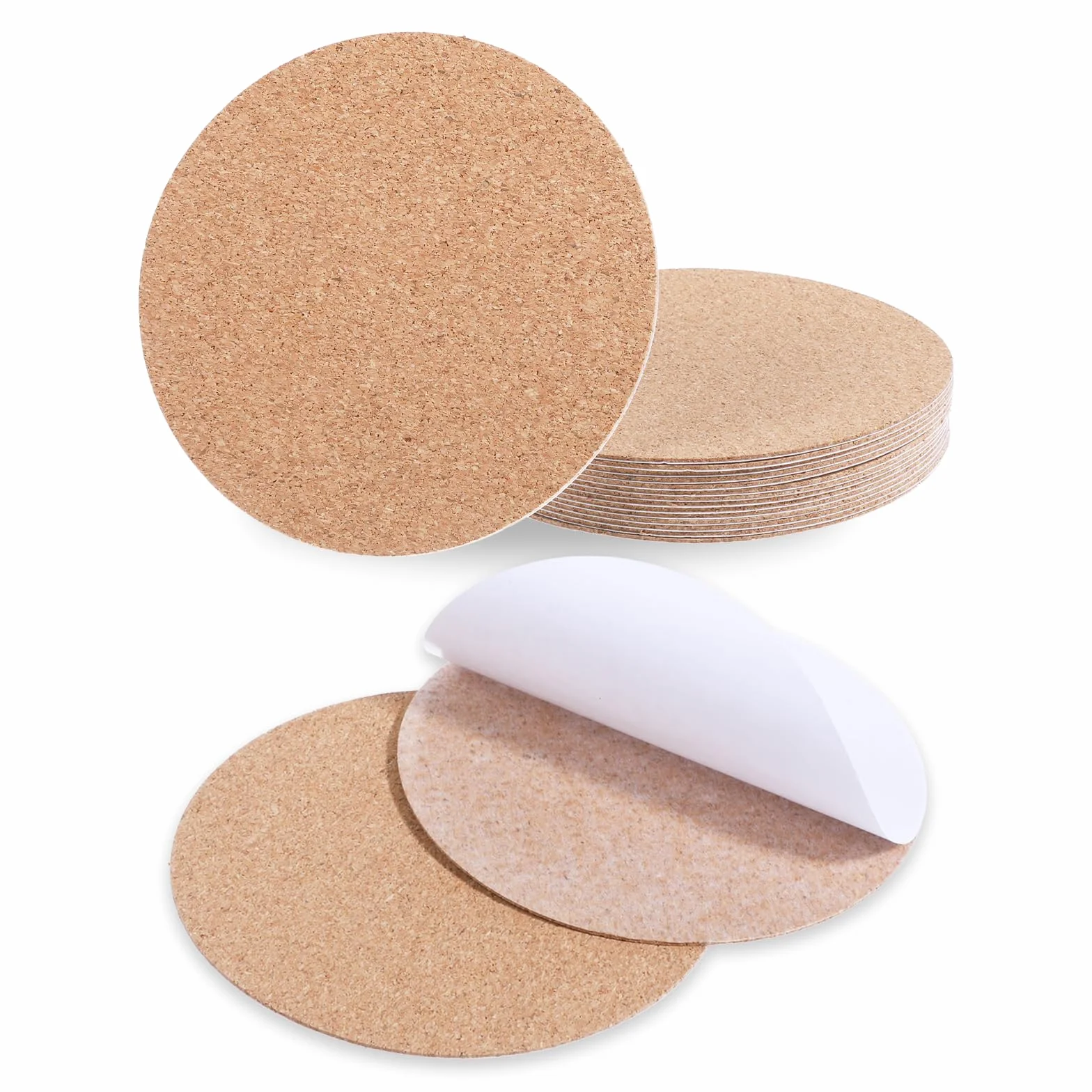 TIESOME 16 posavasos redondos de corcho autoadhesivos marrón para manualidades bebidas decoración de mesa