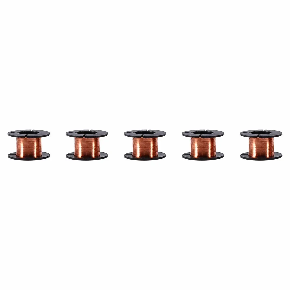 VOBOR Alambre de Cobre Desnudo Sólido 0.1mm Bobinado Esmaltado 5 Piezas