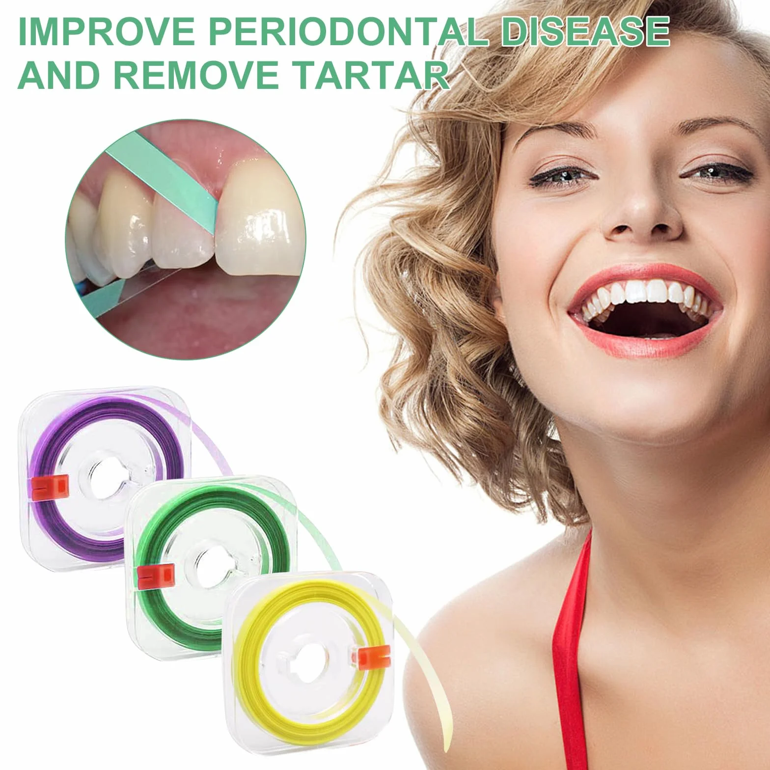 Zimoer Papel de lija dental 3 volúmenes tiras pulido 20/30/50μm grano 4mm