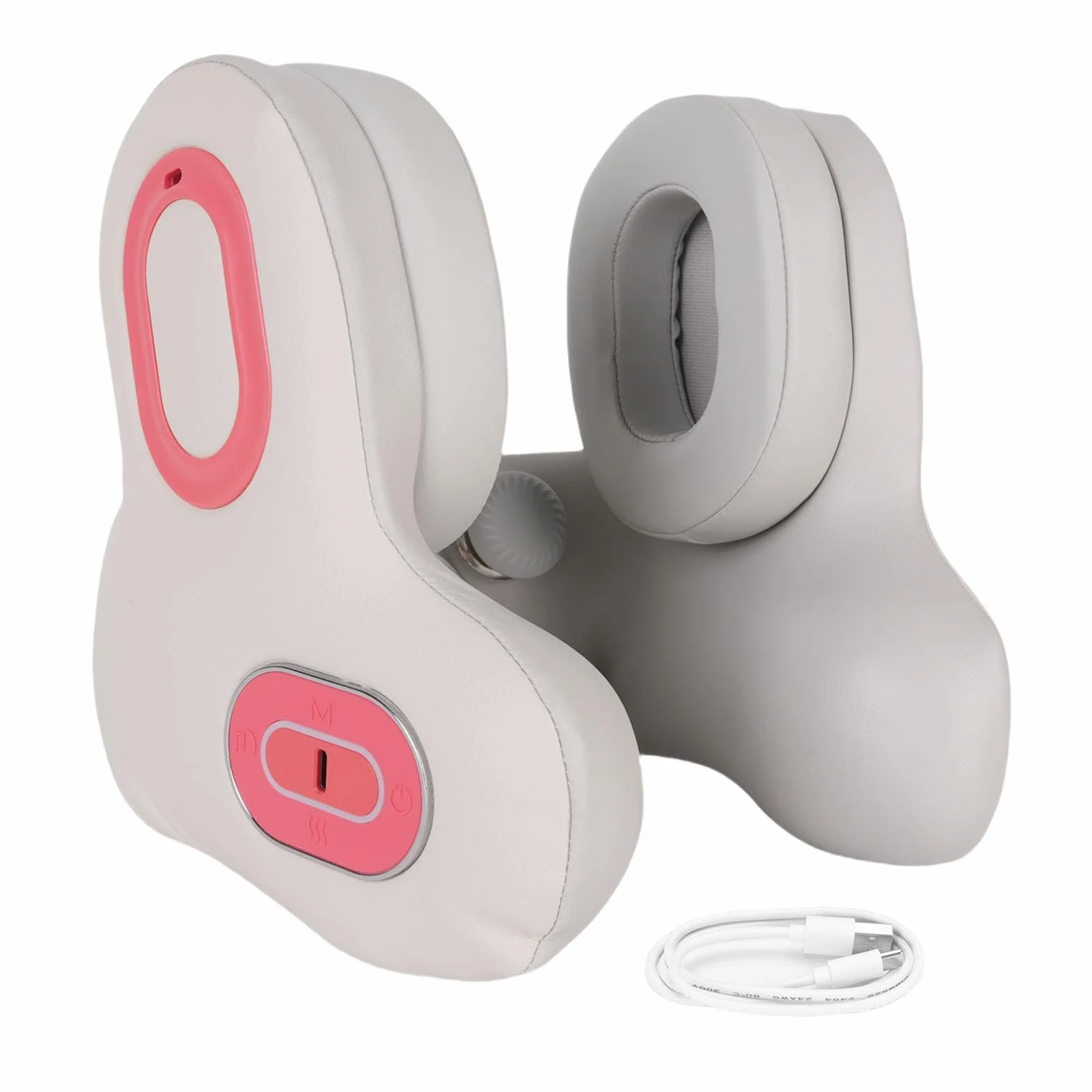 Fabater Almohada de Viaje para el Cuello en Forma de U con Bluetooth y Cancelación de Ruido Calefacción para Vuelos y Viajes por Carretera Cómodos Cuero 1500 MAh