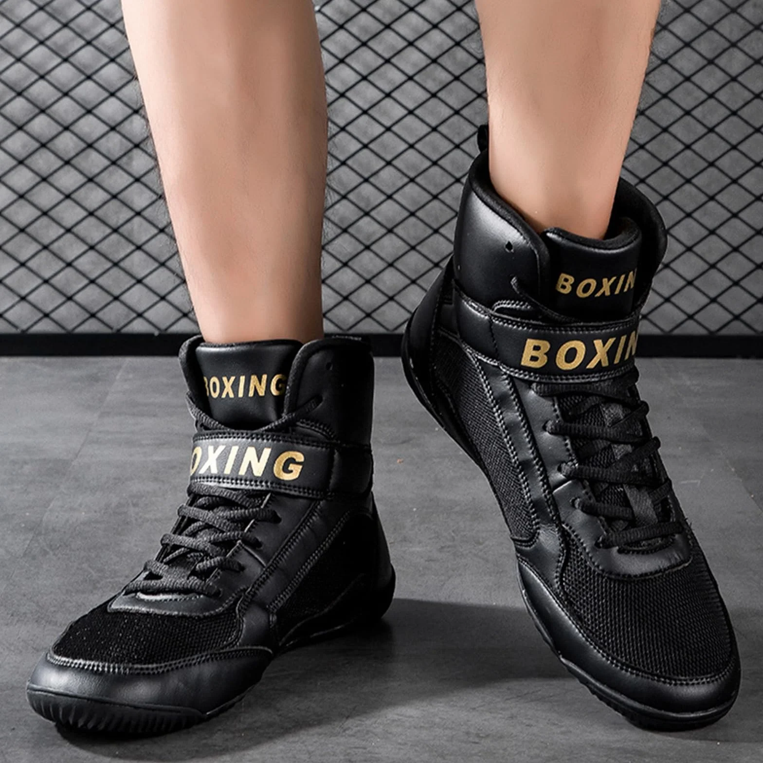 Zapatos de Boxeo para Hombres Zapatos de Lucha Adolescentes Mujeres Zapatillas de Entrenamiento Integral