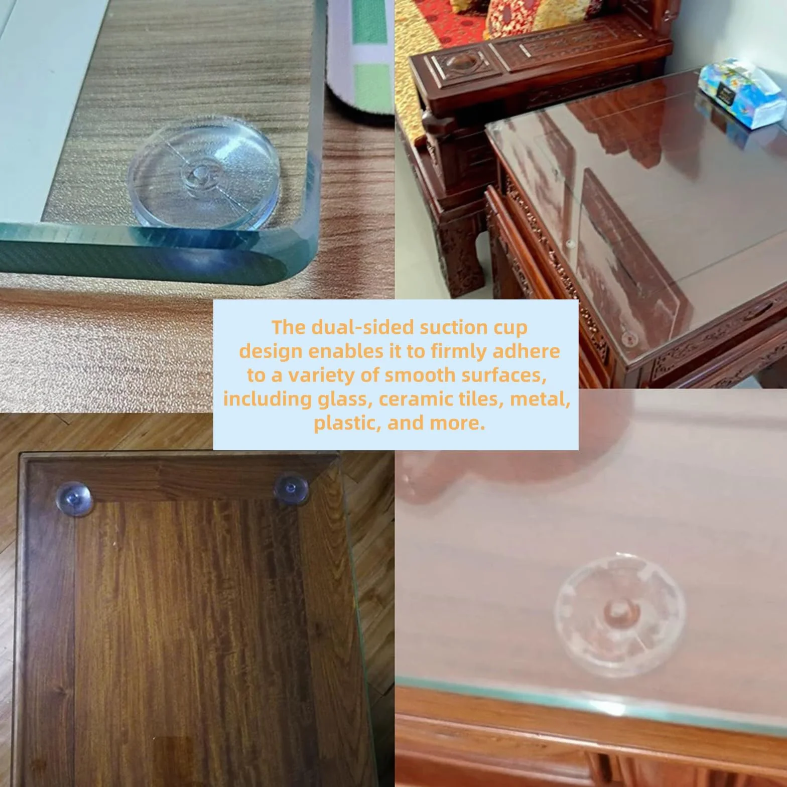 24 Piezas Ventosas de Doble Cara 3/2cm Plástico PVC Transparente Antideslizante para Exterior Cocina Baño