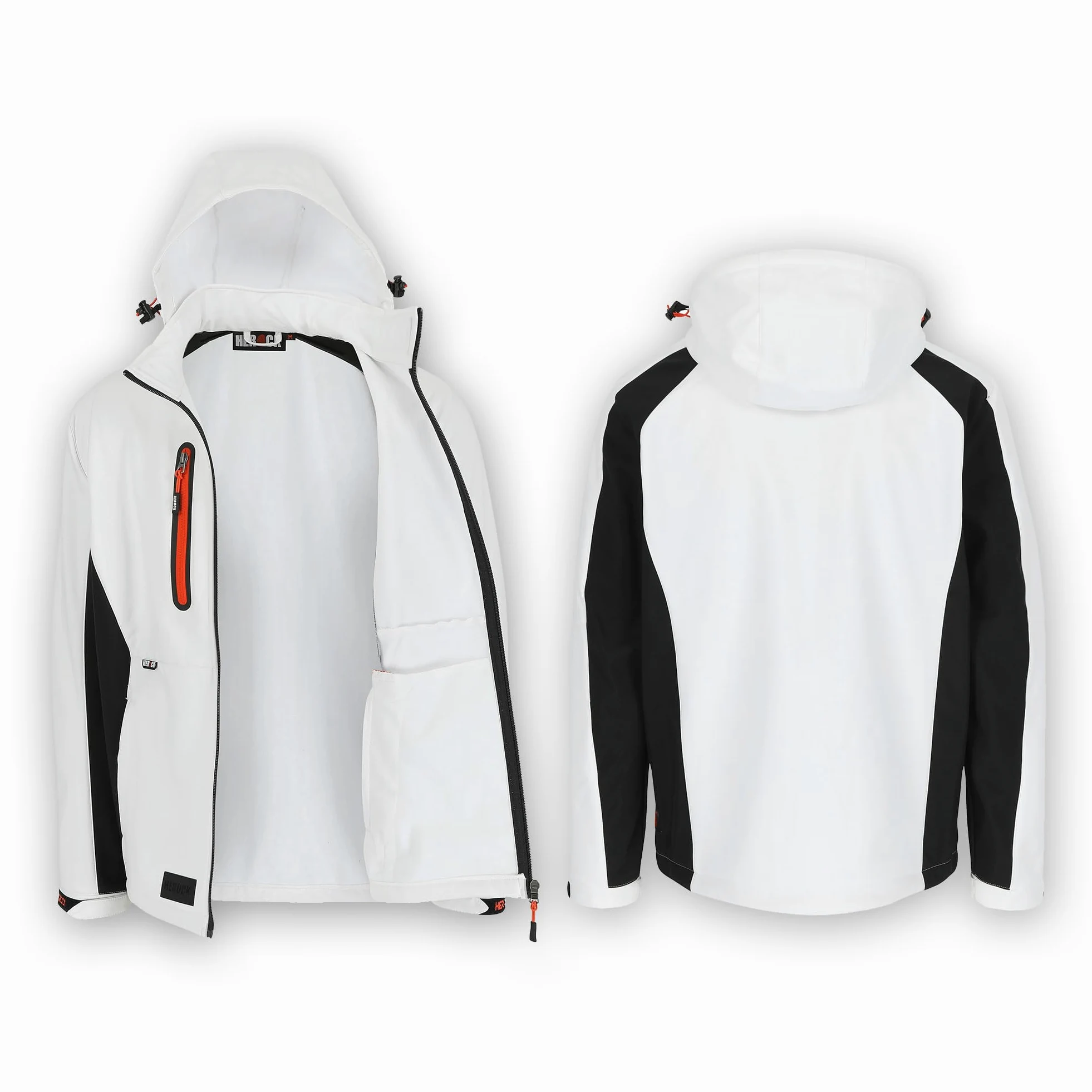 Herock Men's Trystan Softshell Jacket Multi-Pocket Waterproof Hoodies Thermal Outdoor Coat with Removable Hood