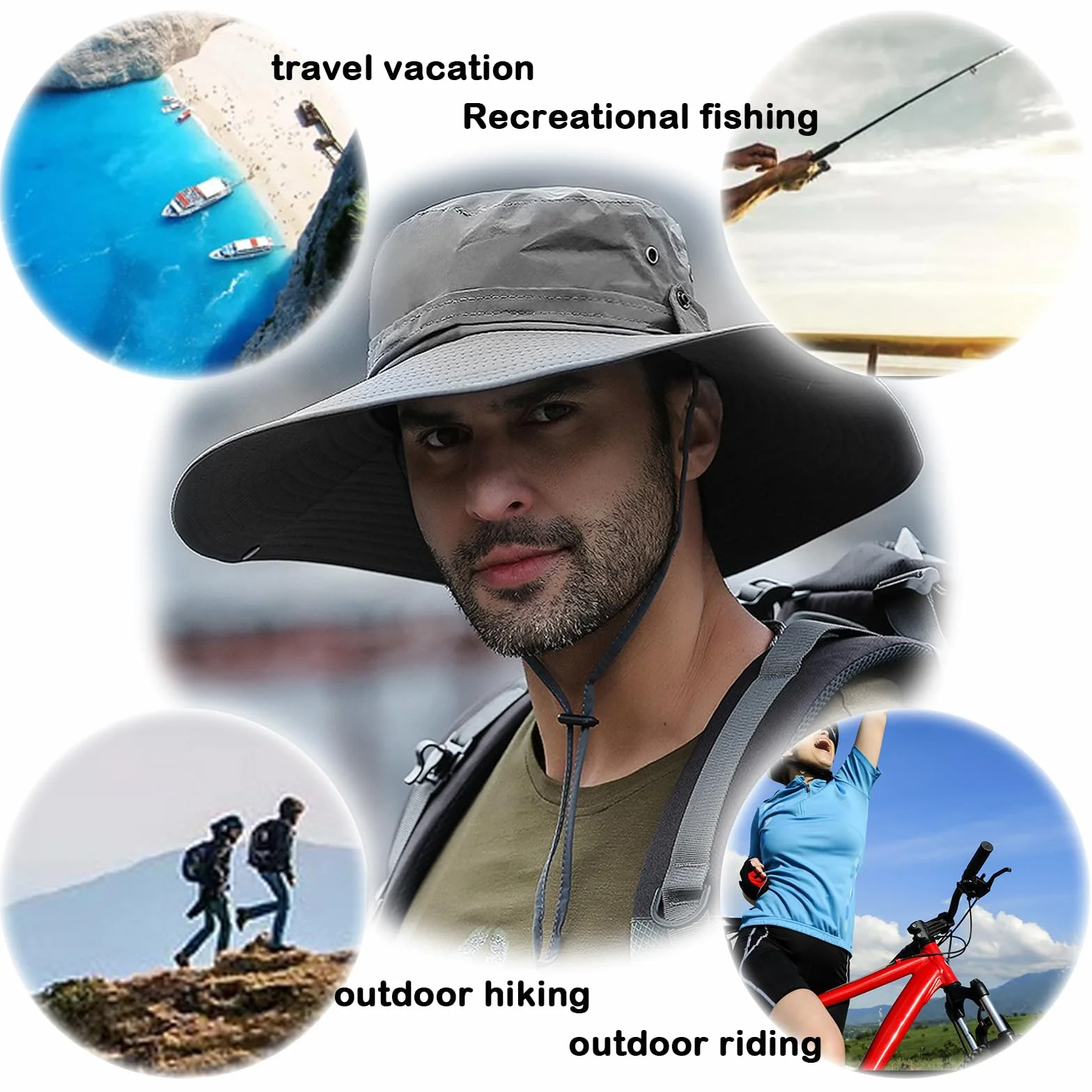TYXHXT Sombreros Cubo, Bucket Hat, Pescador Gorro, Impermeable Plegable Sombrero, Pescador Gorro para Hombres y Mujeres, Sombreros Sol de Plegables para Verano con Protección, al Aire Libre
