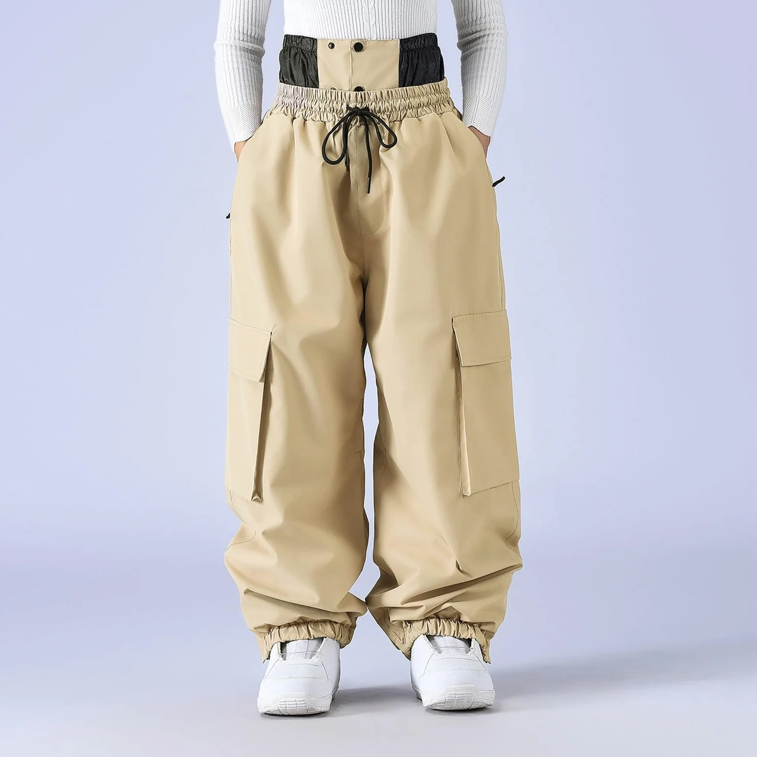 Generisch Pantalones de snowboard, pantalones de esquí de invierno, resistentes al viento, aislados para actividades al aire libre en climas fríos y montañismo, senderismo y trekking (café, S)