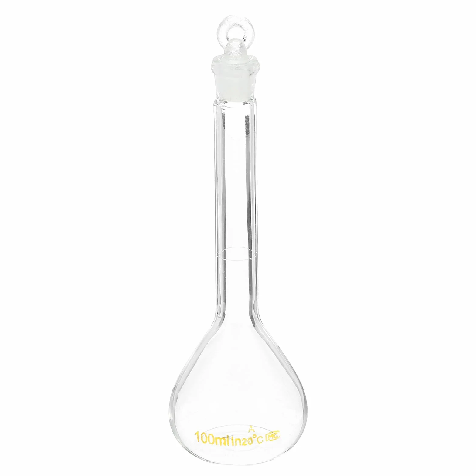 PATIKIL Matraz Volumétrico 100 ml, Vidrio Borosilicato 3.3 con Tapón, Graduado Transparente