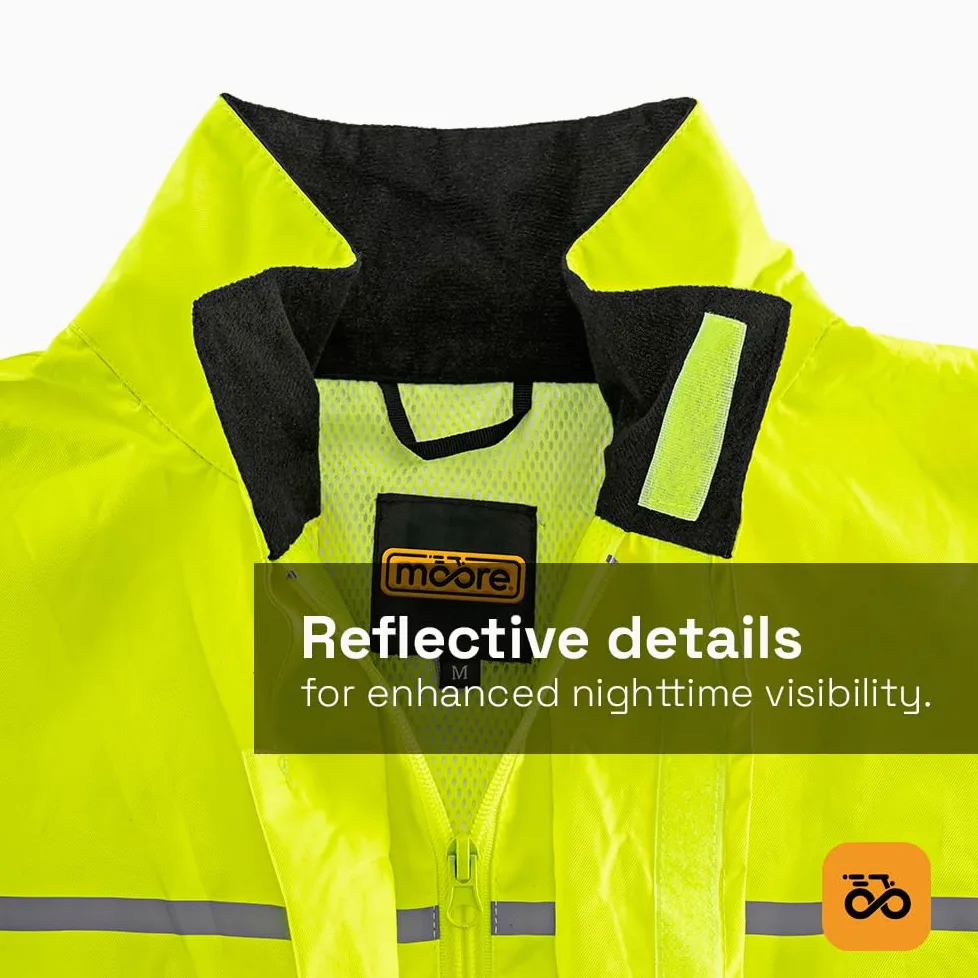 Moore Traje de Lluvia Rain Twill Fluo Negro – Impermeable 20,000 mm, Costuras Termoselladas, Alta Visibilidad.