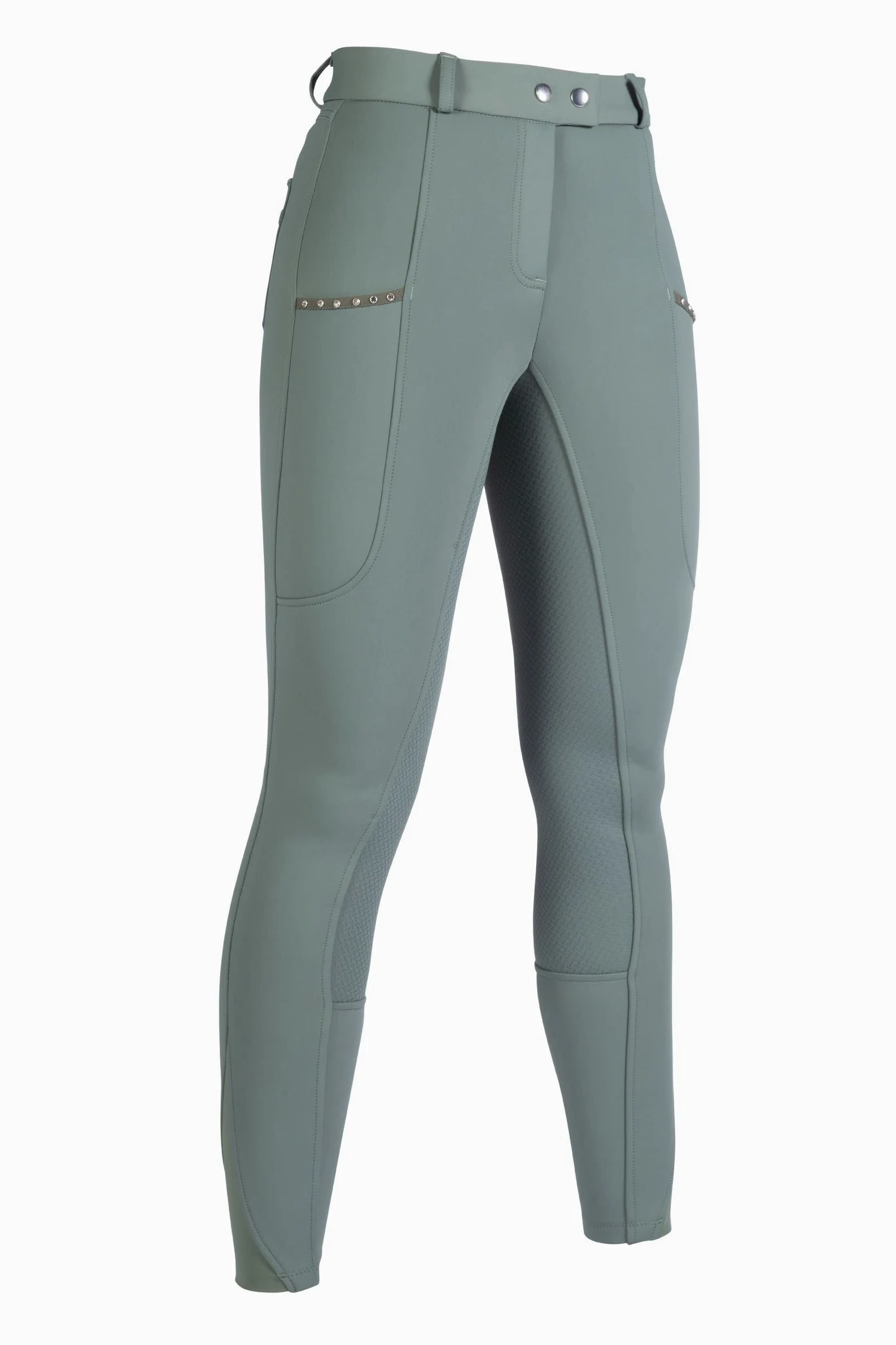 HKM Monaco Culera Full S. Pantalones de Montar para Mujer Verde Oscuro 42