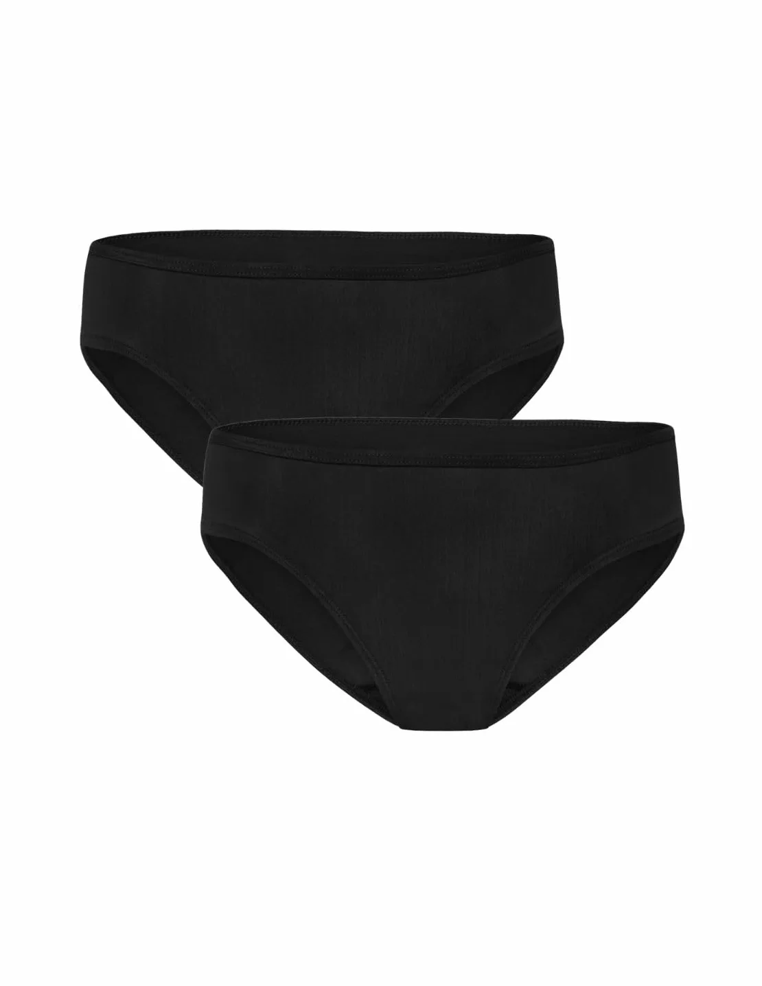 Modibodi Bikini Menstrual Niña Adolescente Flujo Ligero 20ml Antifugas Reutilizable Secado Rápido Natación Pack 2 Negro 10-12