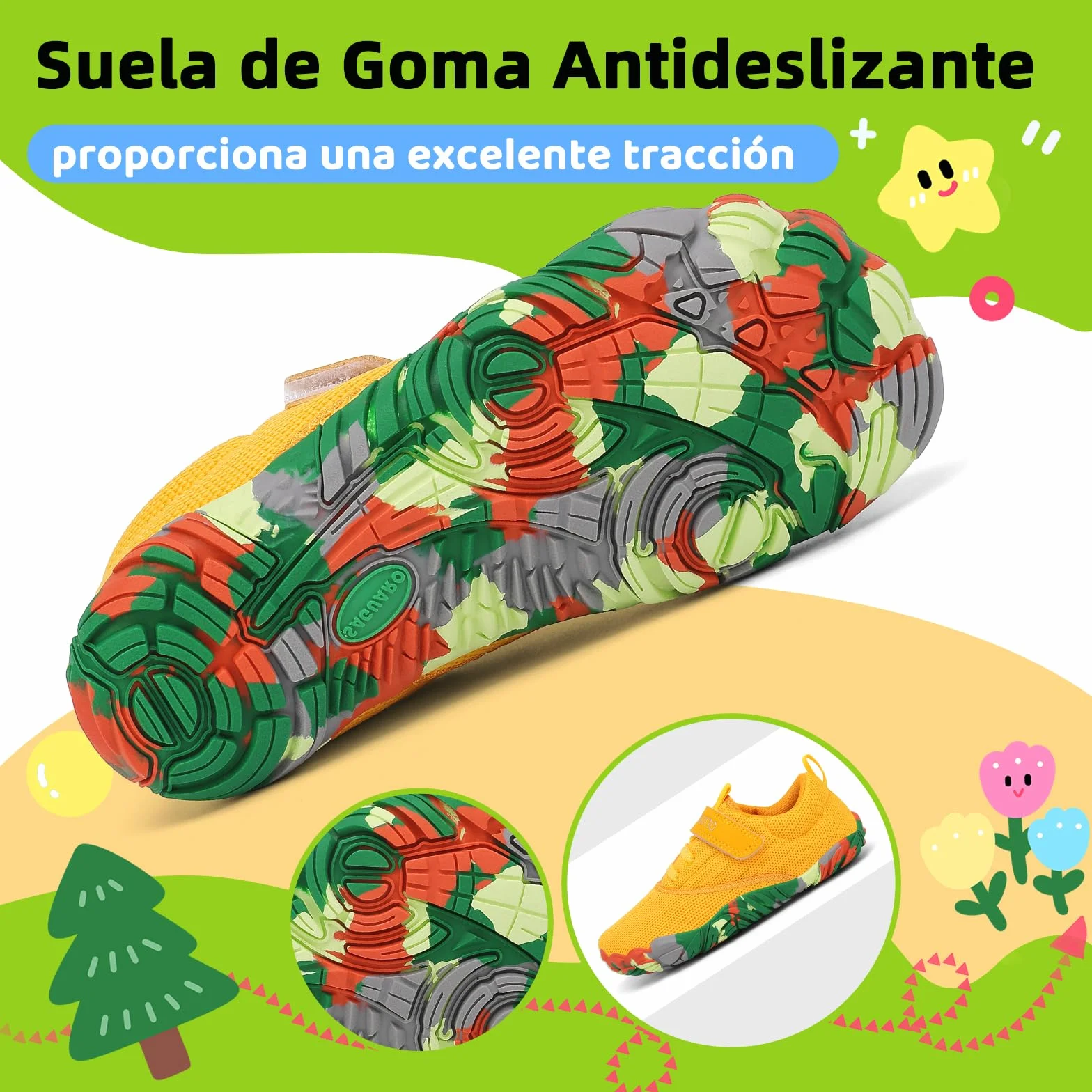 SAGUARO Zapatillas Barefoot Niños Antideslizantes Ligeras Calzado Descalzos Talla 24-36