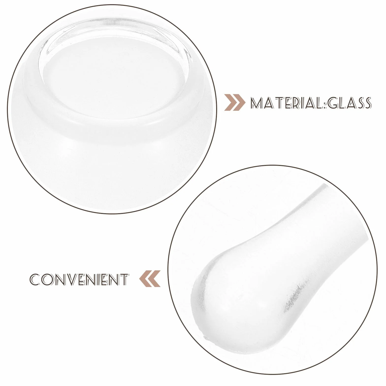 Mortero de cristal 60 mm para laboratorio y cocina
