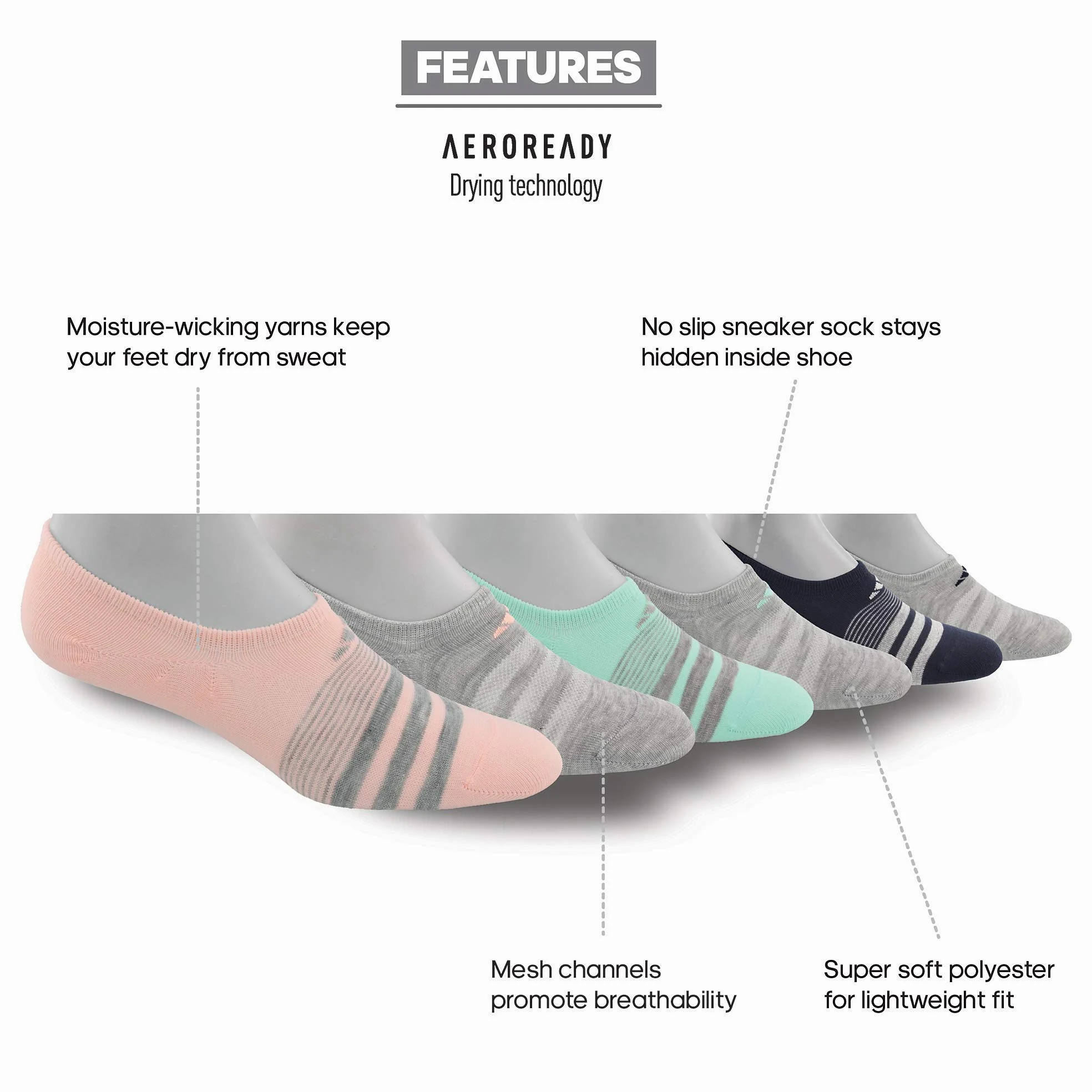 adidas Superlite Super No Show Calcetines mujer