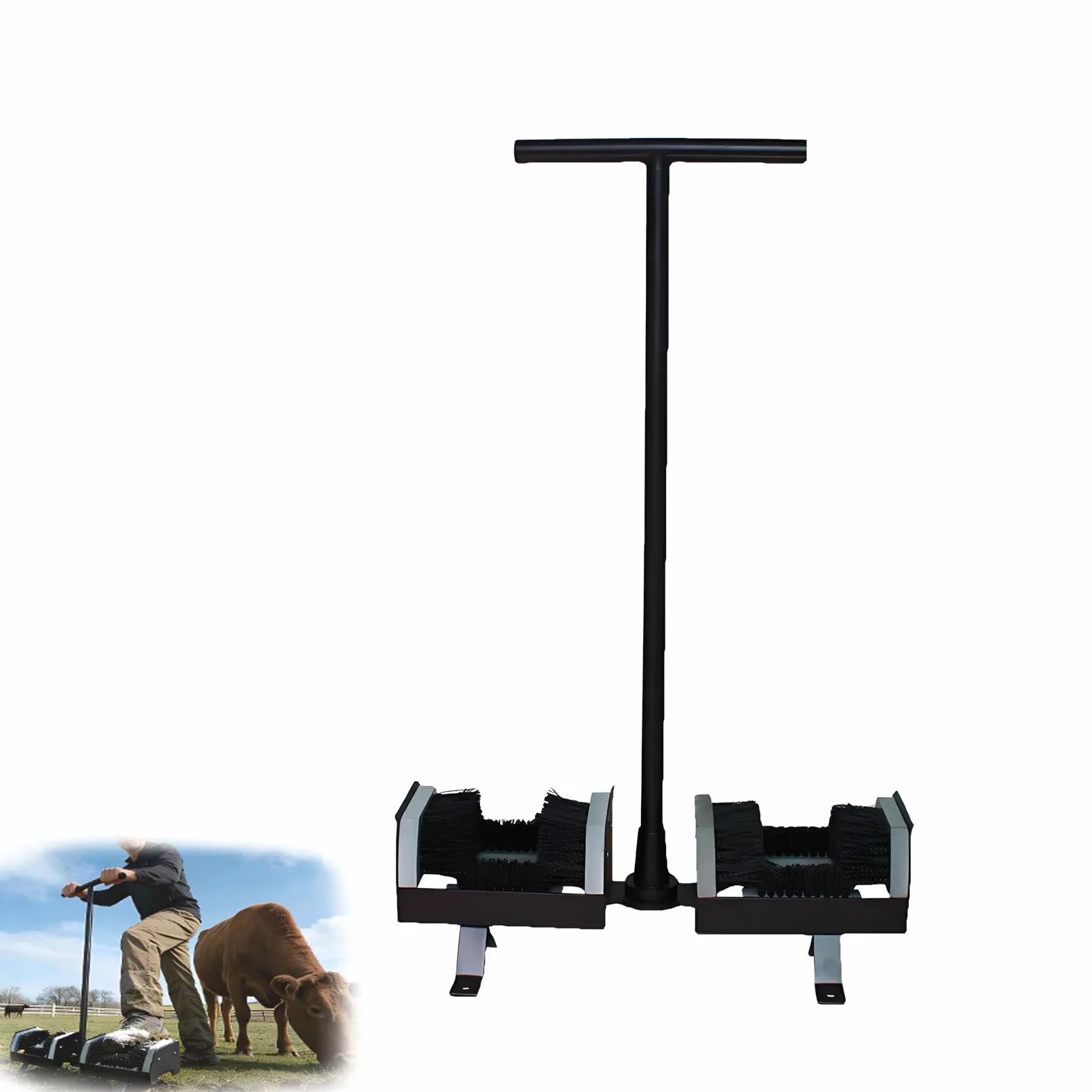 Limpiador de zapatos resistente, rascador de suela de doble cepillo, elimina el barro eficazmente para suelos de hormigón y madera