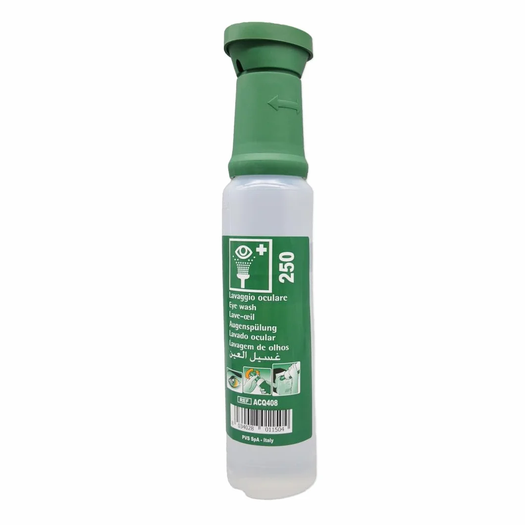 Solución salina estéril 0,9% para lavado de ojos 250 ml emergencia ducha ocular
