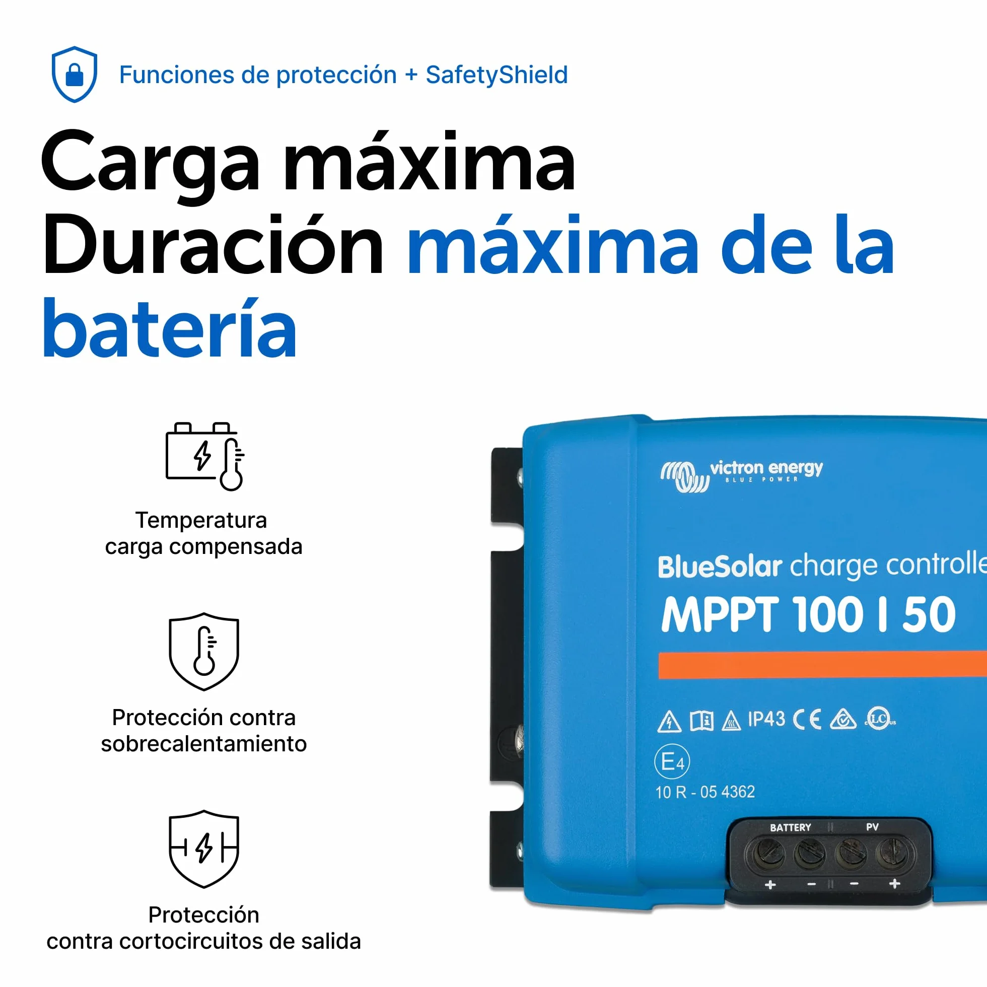 Victron Energy BlueSolar MPPT 100V 50A 12/24V Controlador de Carga Solar