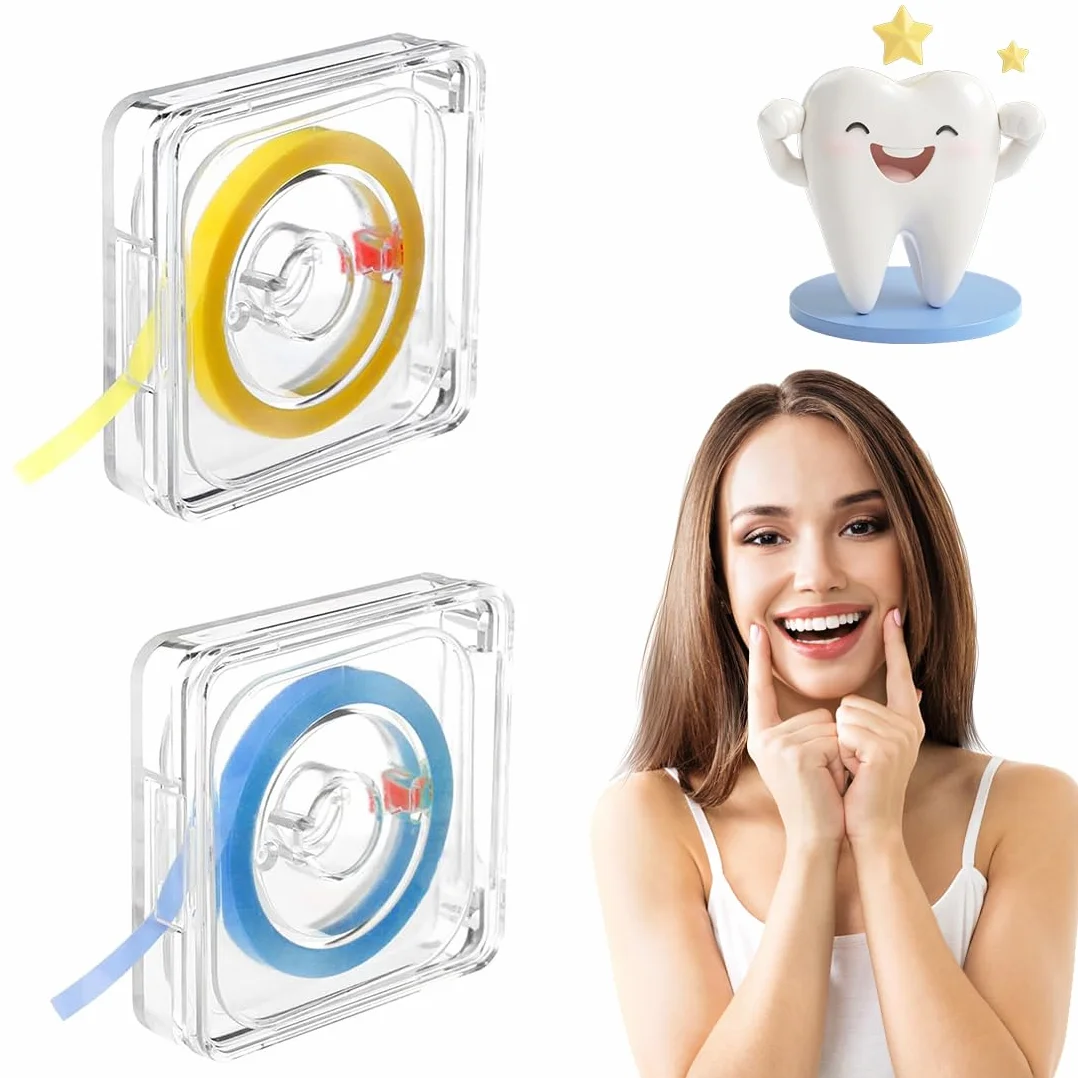 Papel De Lija Dental 6 Metros Doble Cara, Lima Dental Para Dientes, Herramienta Cuidado Bucal Limpieza Profunda 30μ