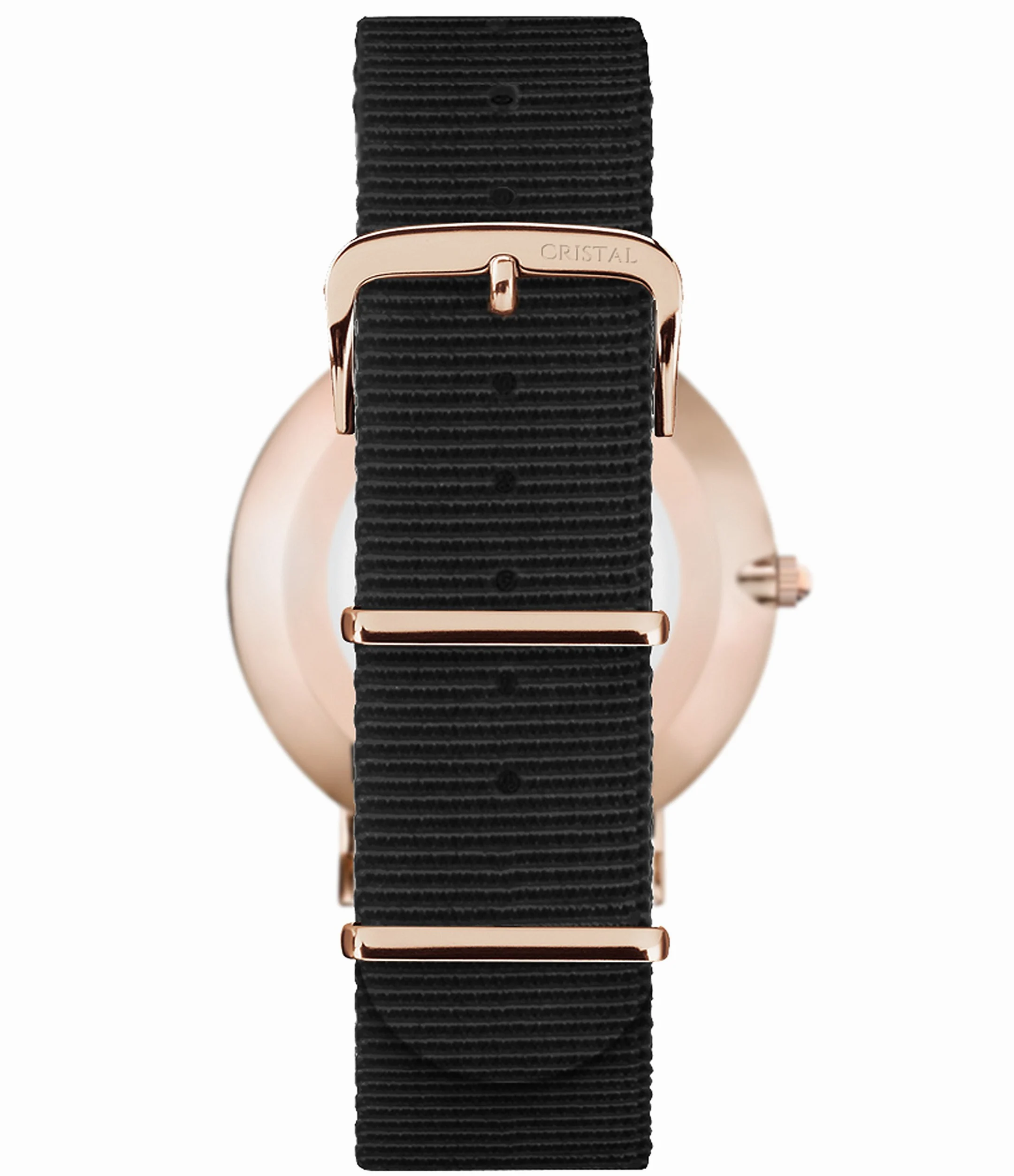 Cristal Reloj, oro rosa – Unisex – Pulsera de nailon