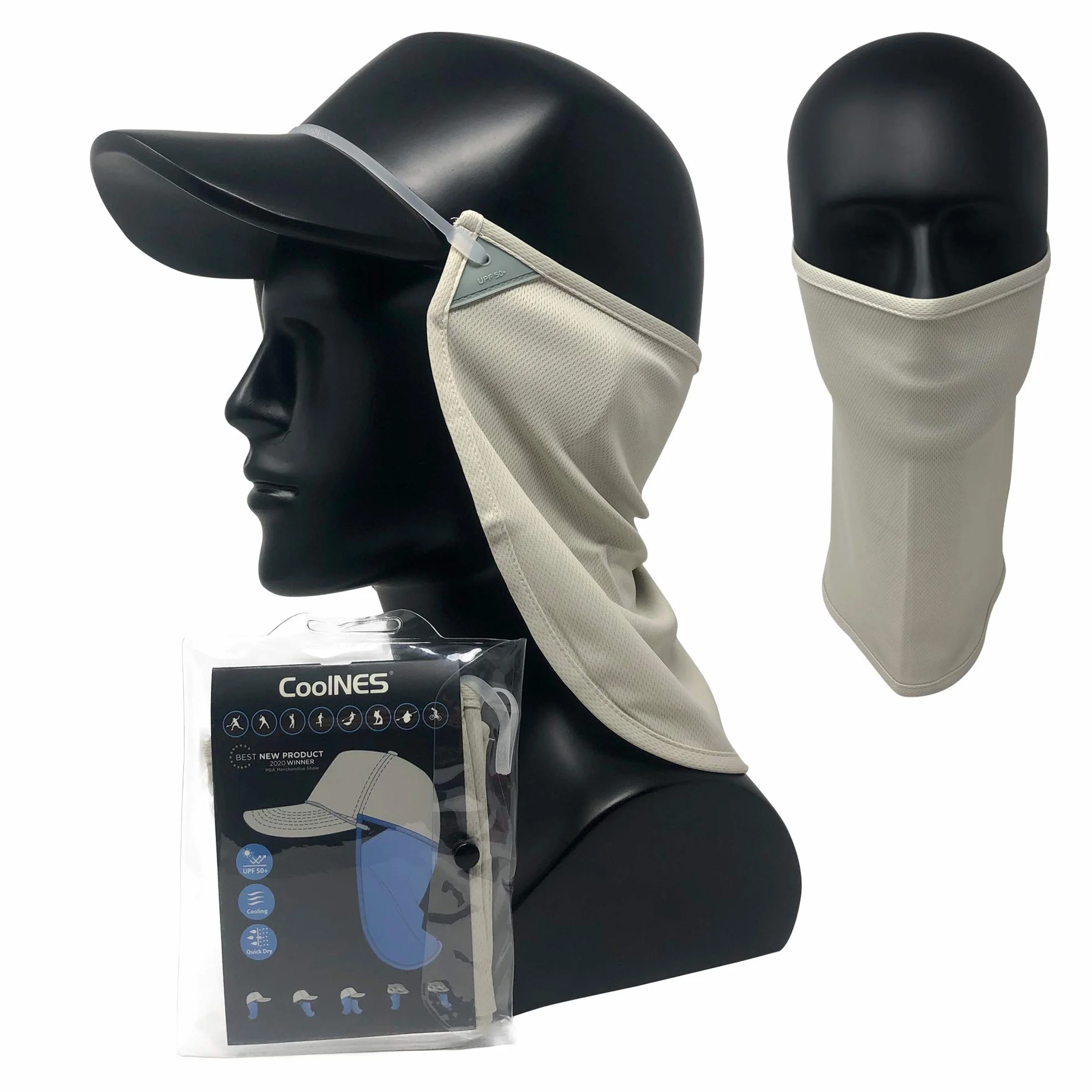 CoolNES Patente Cubre Cara o Cuello | Bandana Multifuncional para Gorras, Sombreros y Cascos | Protección Solar y Viento | UPF 50+
