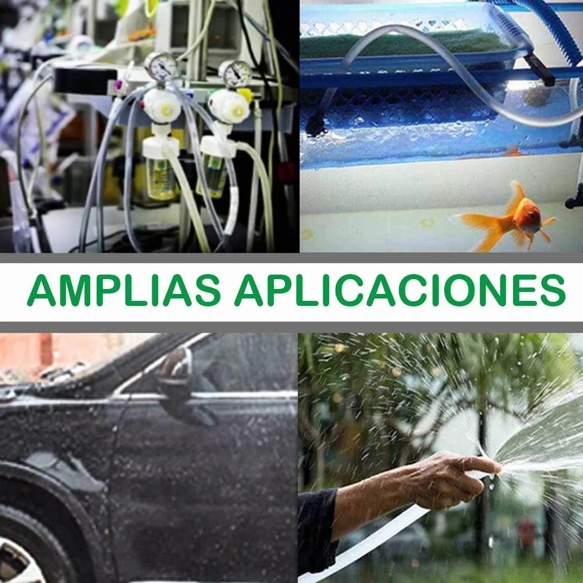 Tubo Flexible Transparente PVC 20 Metros 8mm x 10mm Manguera Nivel Líquidos