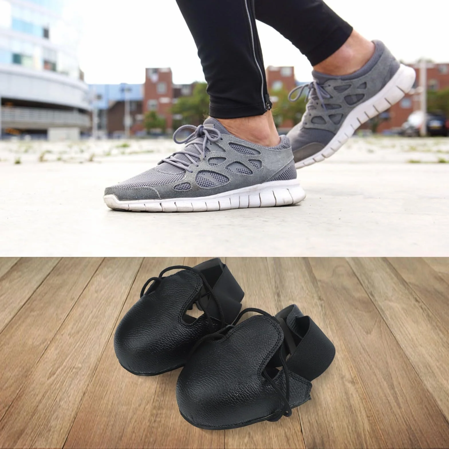 Cubiertas de zapatos de seguridad con puntera de acero, protección antigolpes, antideslizante, equipo de seguridad industrial para hombres y mujeres, tallas europeas 32-45, negro, 22 x 10 x 9 cm