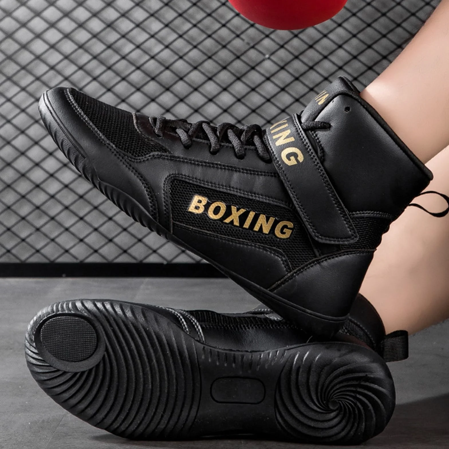 Zapatos de Boxeo para Hombres Zapatos de Lucha Adolescentes Mujeres Zapatillas de Entrenamiento Integral