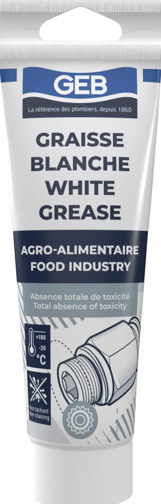 GEB Grasa blanca sin jabón para contacto con alimentos 125 ml lubricación articulaciones rodamientos