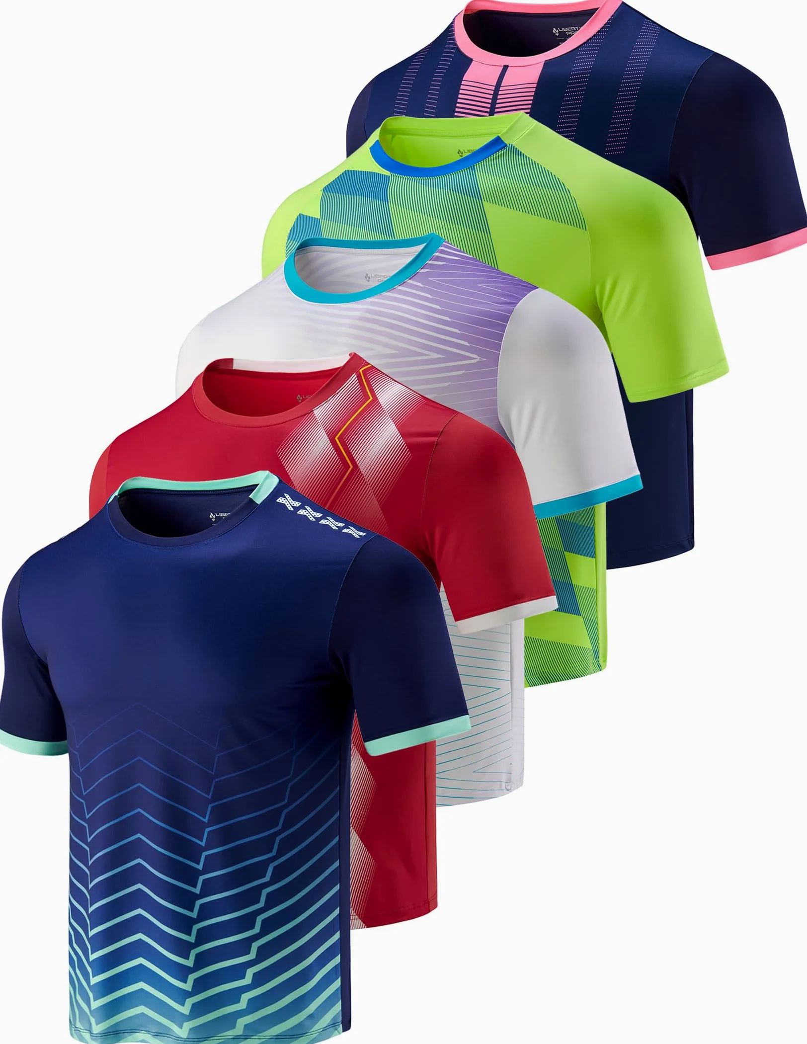 Liberty Imports Athletic Crew Neck Short Sleeve T Shirts Camiseta Hombre (Pack de 5)