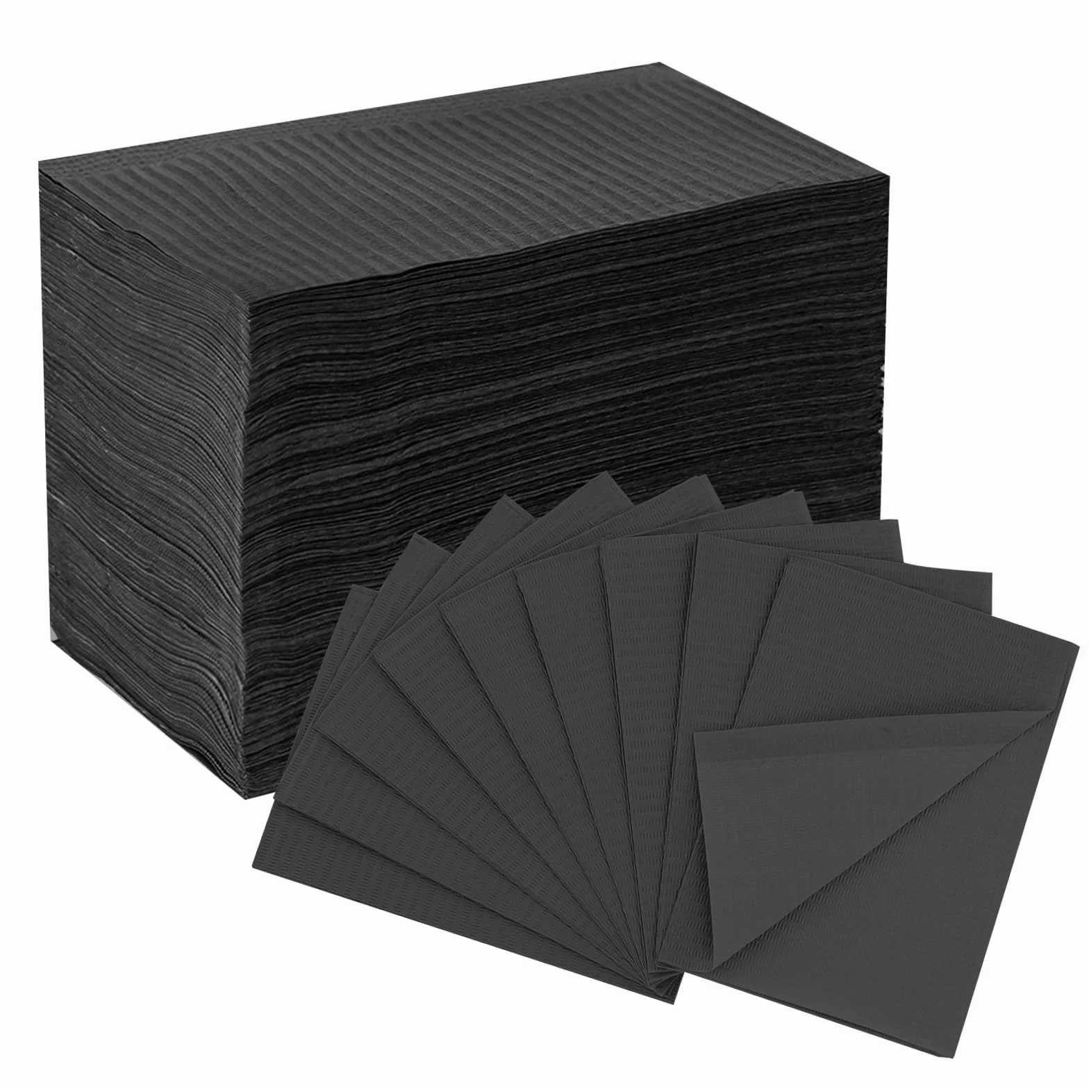 EZ TATTOO Baberos Dentales Desechables 33cmx45cm 125piezas Sábana Tatuaje Impermeable 3 Capas Negro