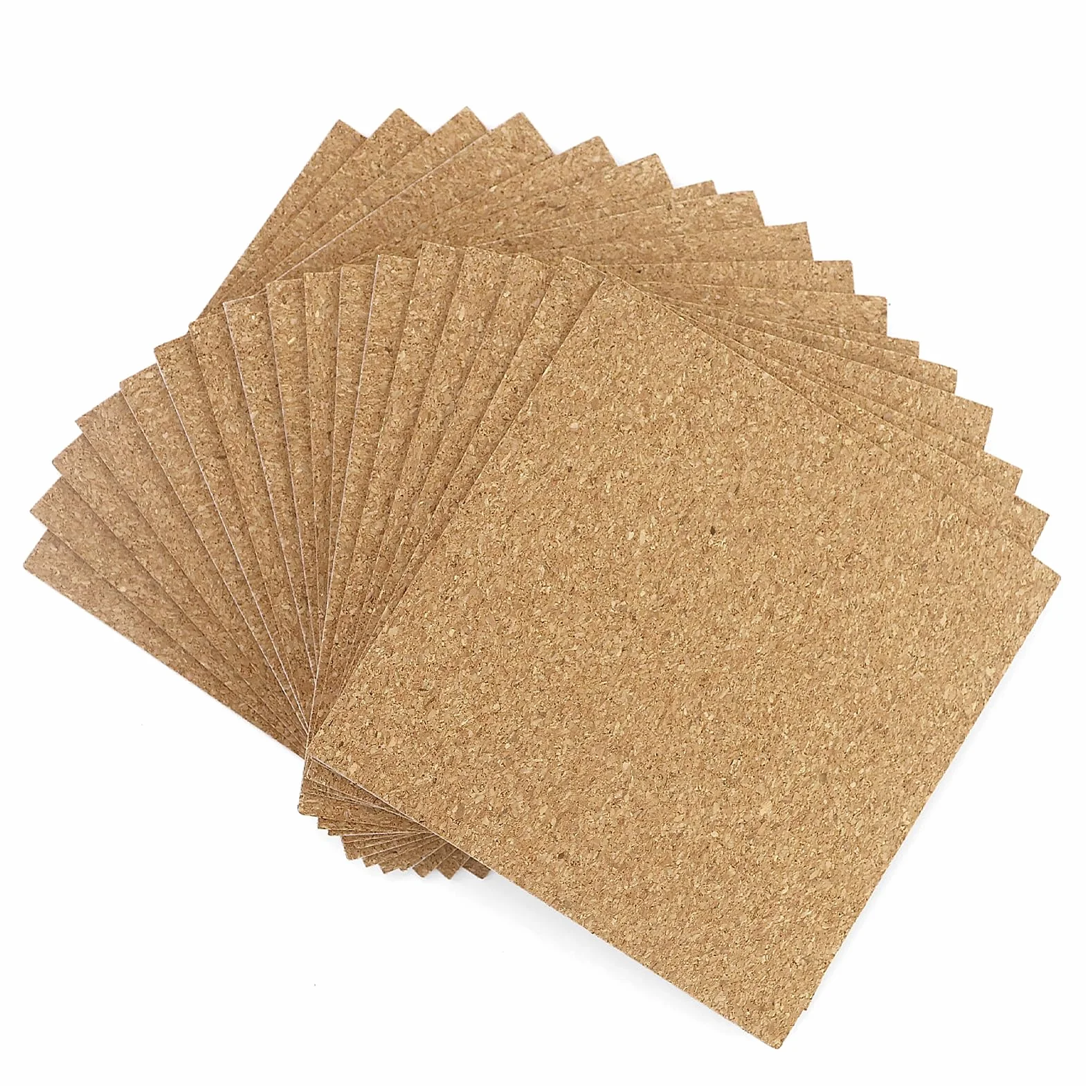 Placas de corcho autoadhesivas 1 mm 10x10 cm rectangulares para posavasos y alfombrillas